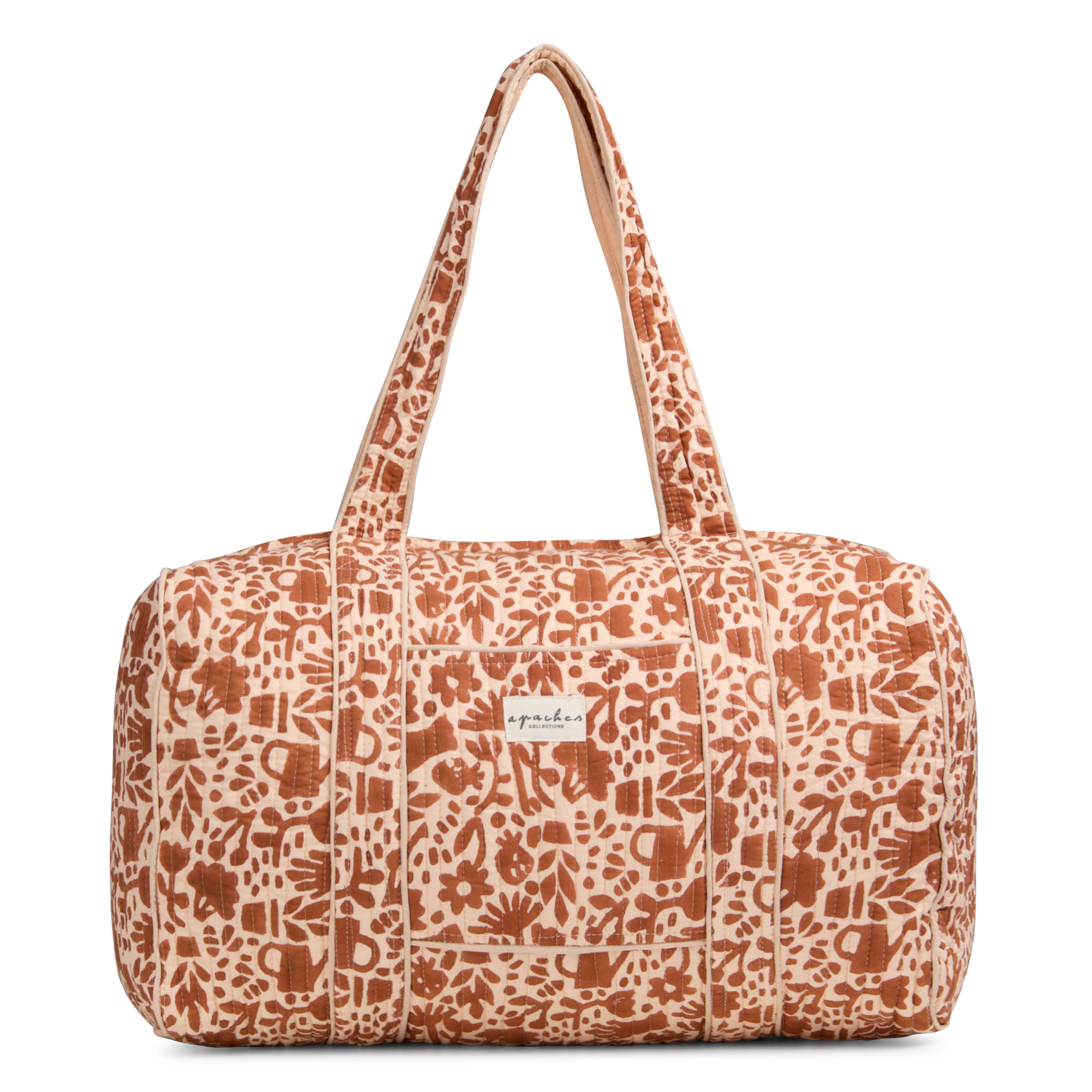 Sac imprimé en coton matelassé APACHES COLLECTIONS Marron