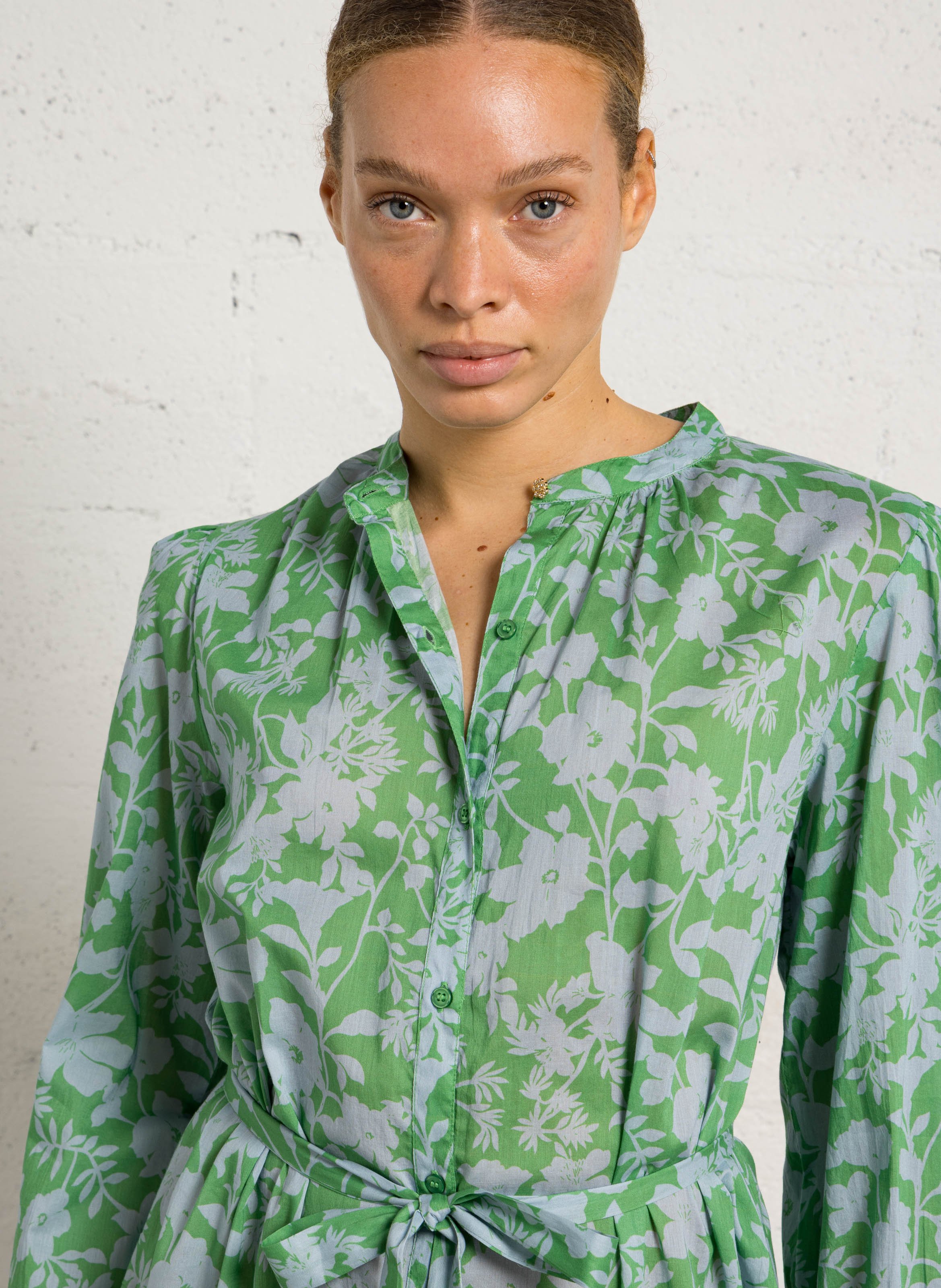 Long floral print dress PETITE MENDIGOTE Green