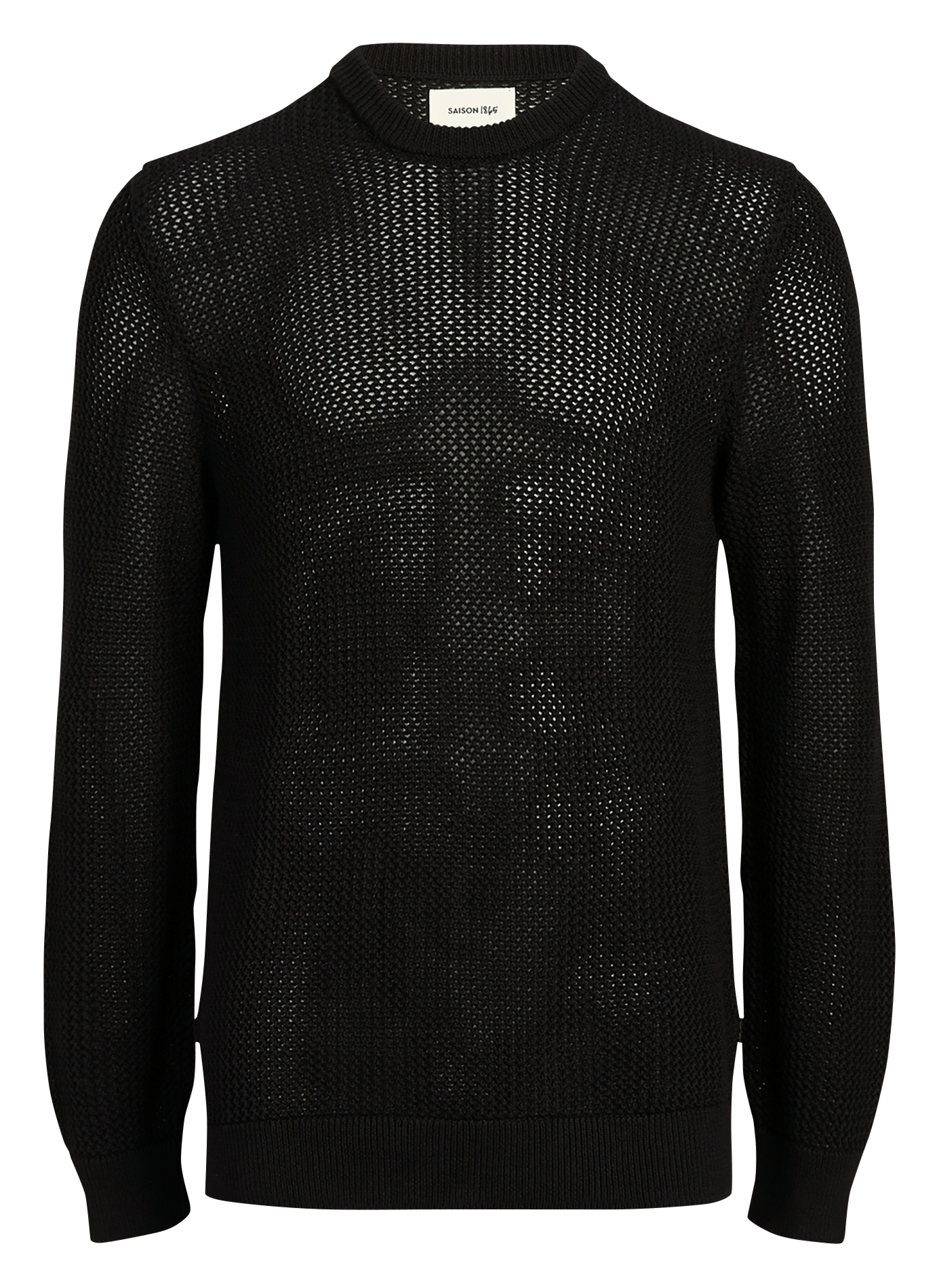 Pull droit col rond en coton SAISON 1865 Noir