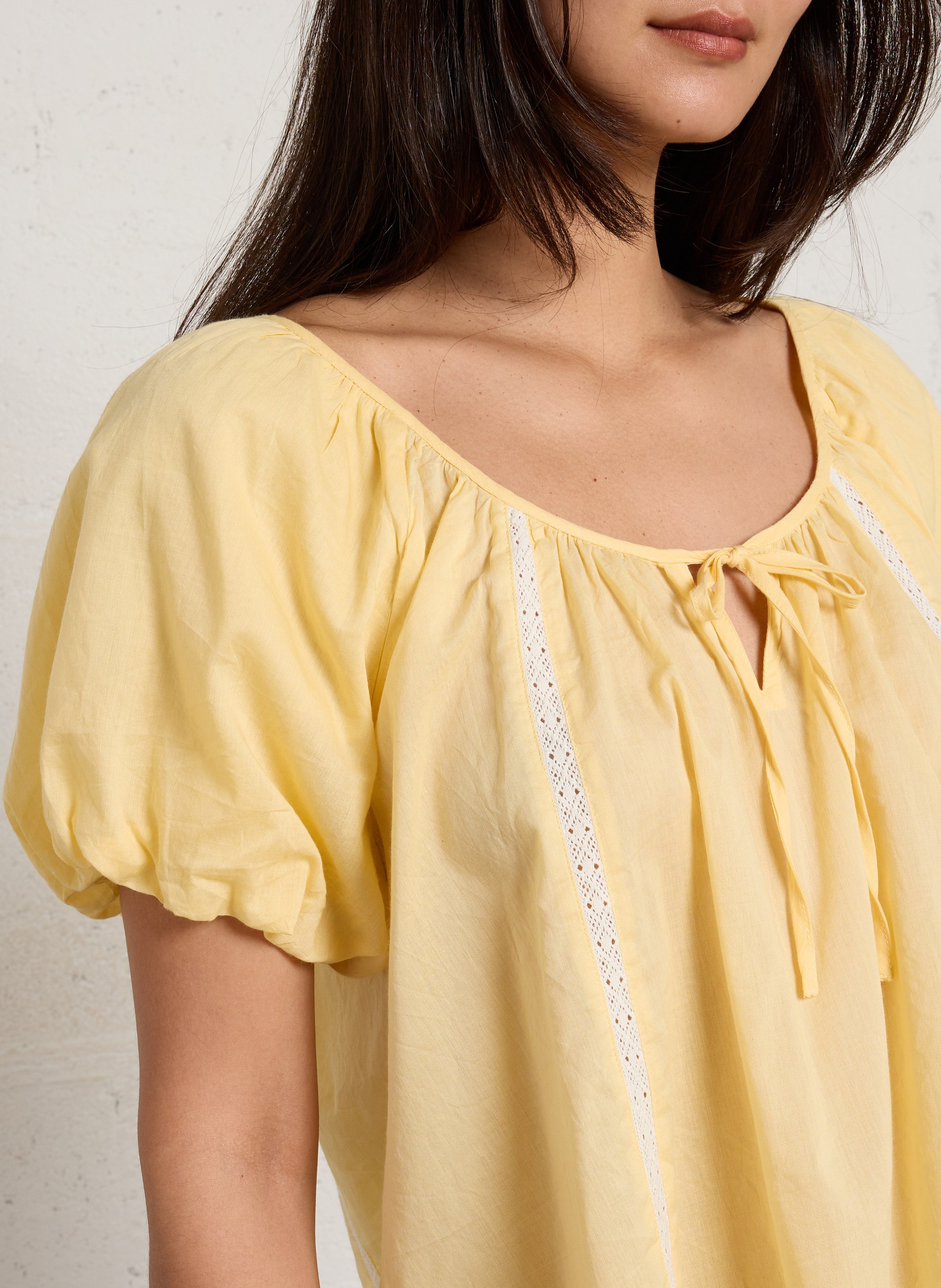 Top mit weiten kurzen Ärmeln aus Bio-Baumwolle DAMSON MADDER Beige