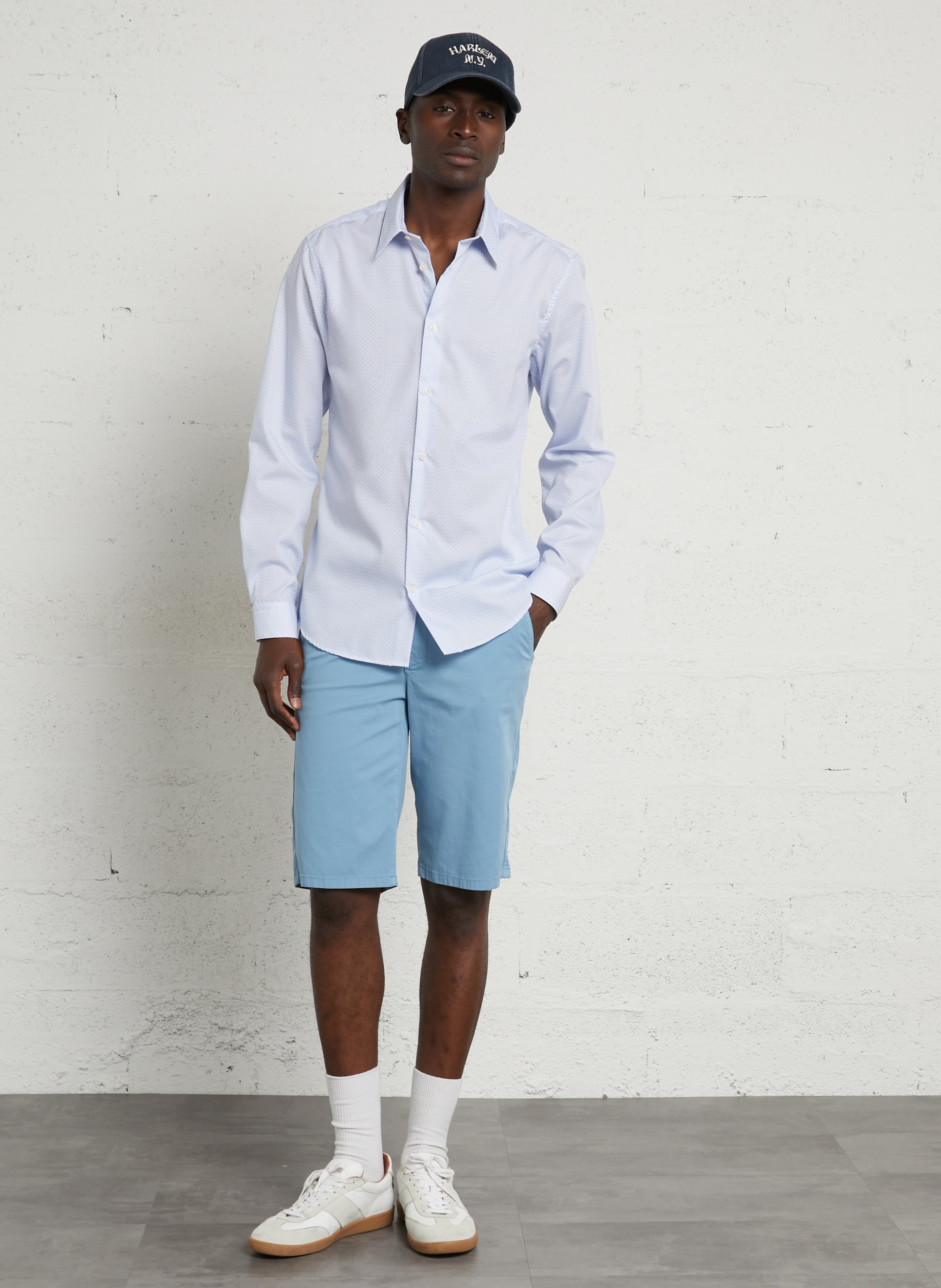 Slim-fit, katoenen overhemd met klassieke kraag AU PRINTEMPS PARIS Blauw
