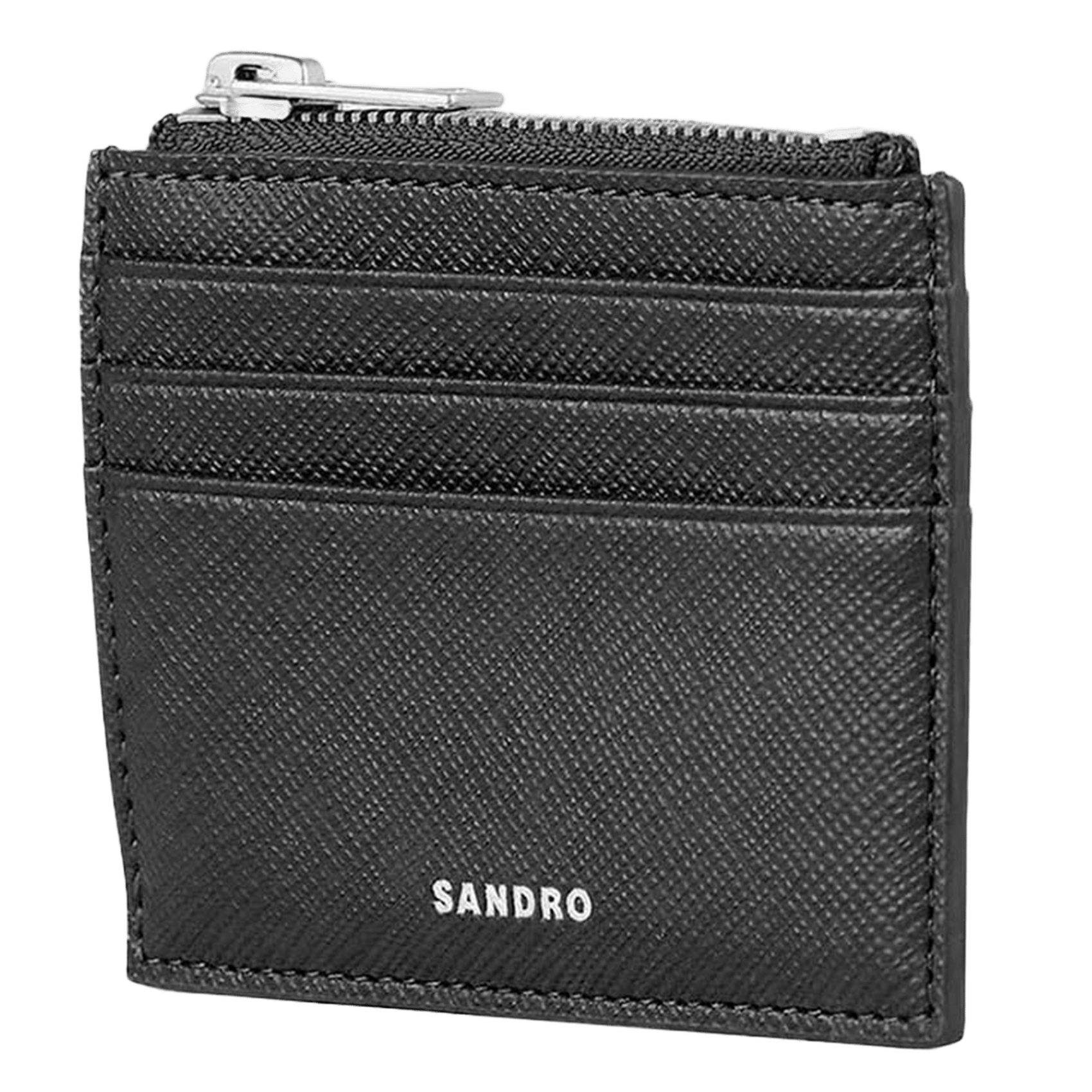 Porte-cartes en cuir SANDRO Noir