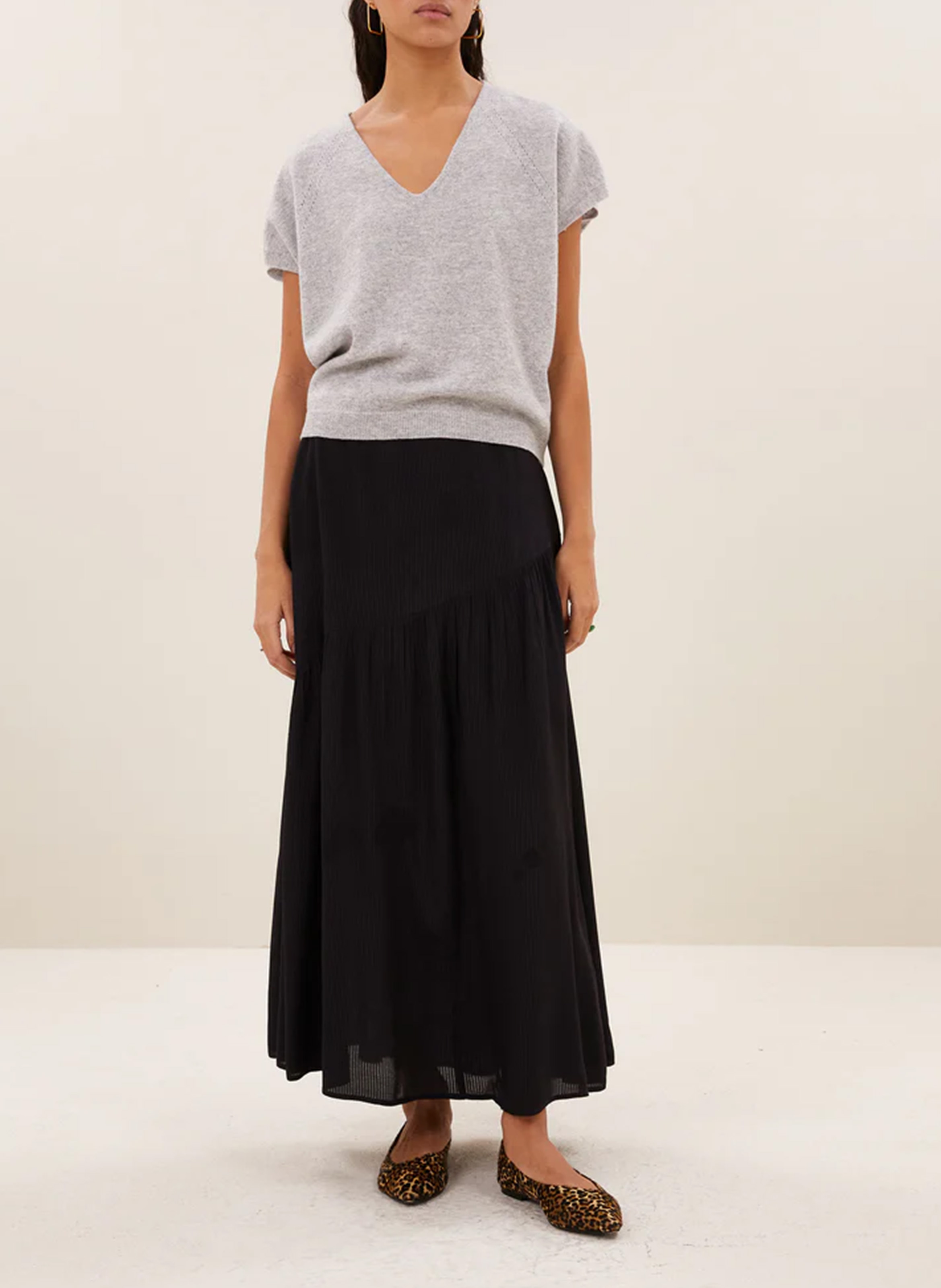 Oversize-Pullover aus Wolle BY BAR Grau