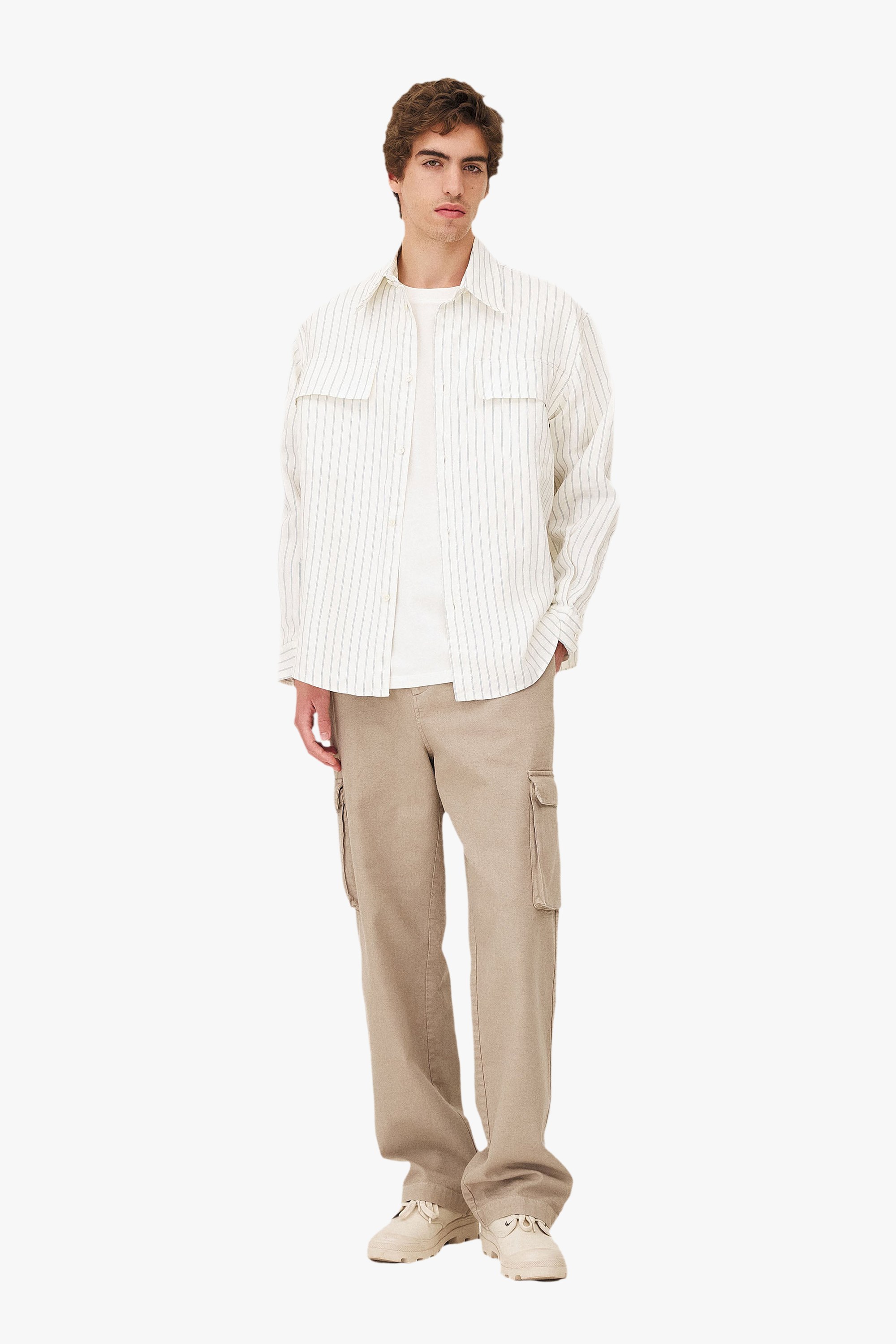 Wide military cargo pants Noyoco Beige