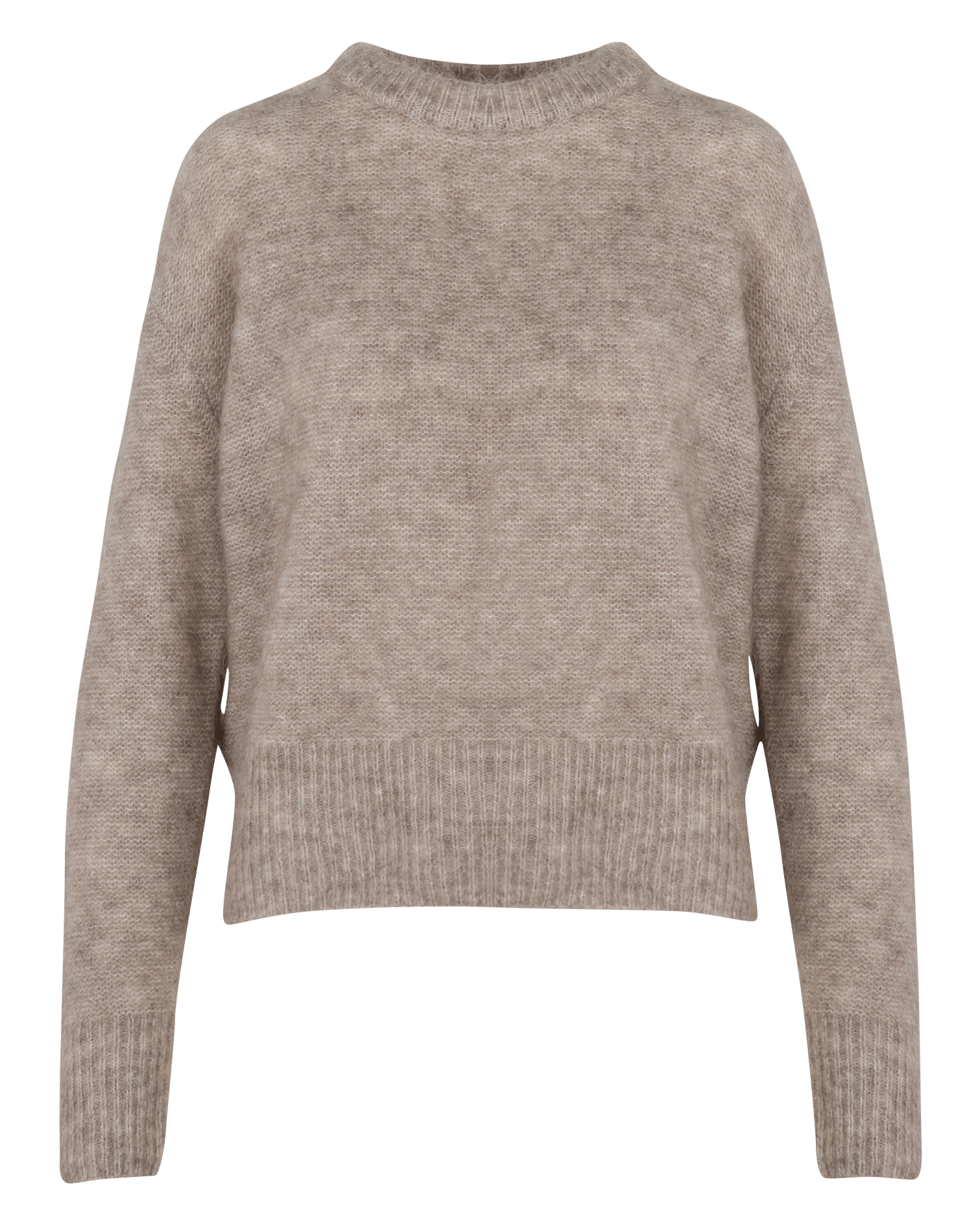 Straight fit round neck sweater in mohair and wool blend JC SOPHIE