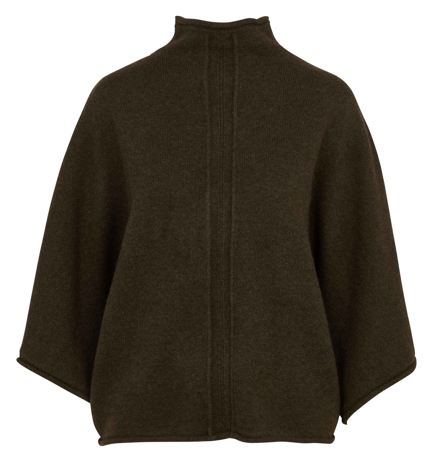 Ruime wollen cape met capuchon MAISON 123 Kaki