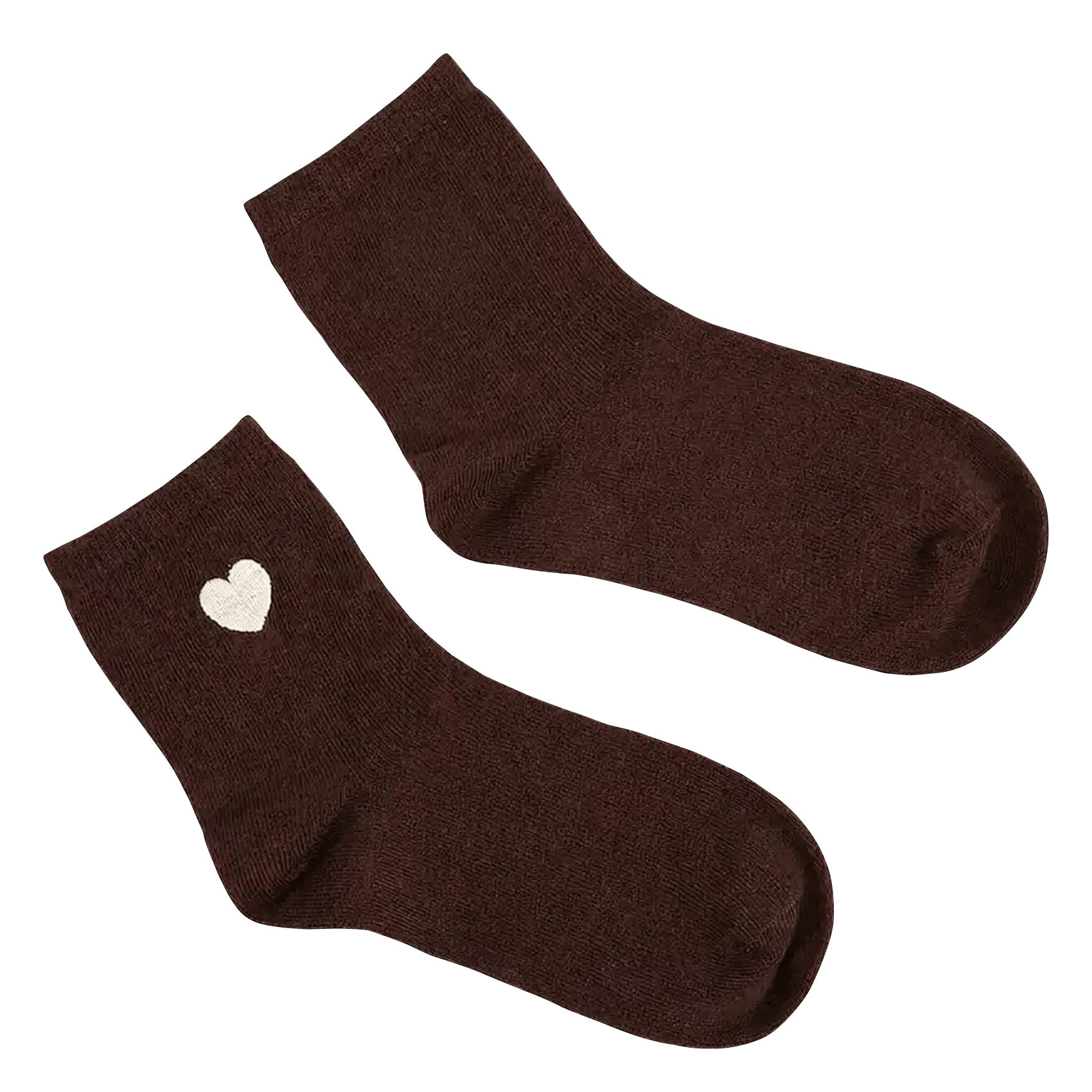Mid-high socks with heart embroidery JONAK Brown