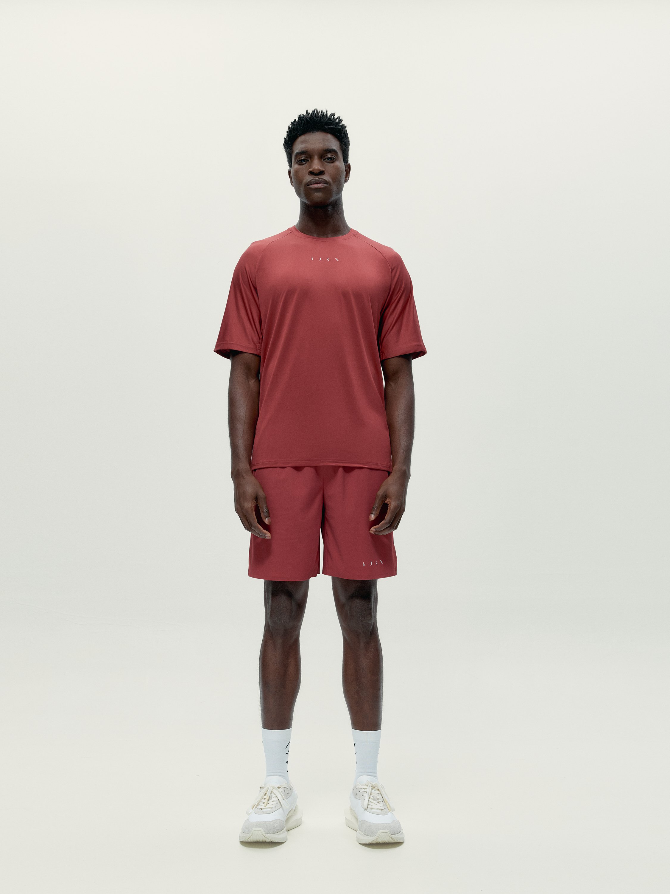Men's sports T-shirt short sleeves quick dry BORN Red