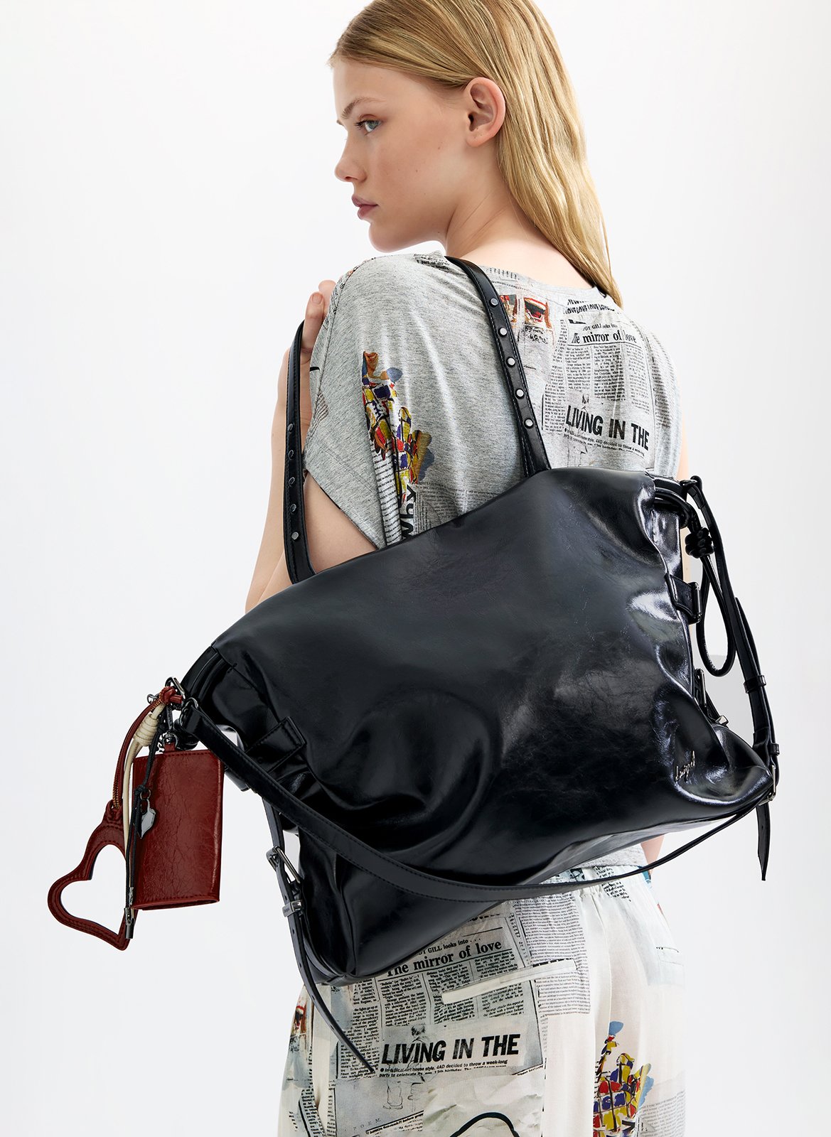 Shopping Bag aus Leder DESIGUAL Schwarz