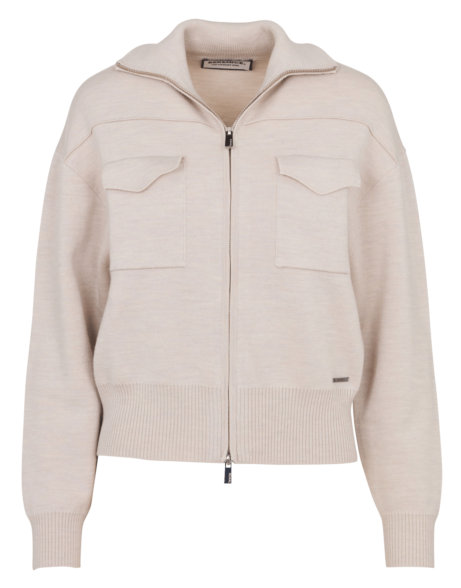 Cardigan droit zippé en laine BERENICE