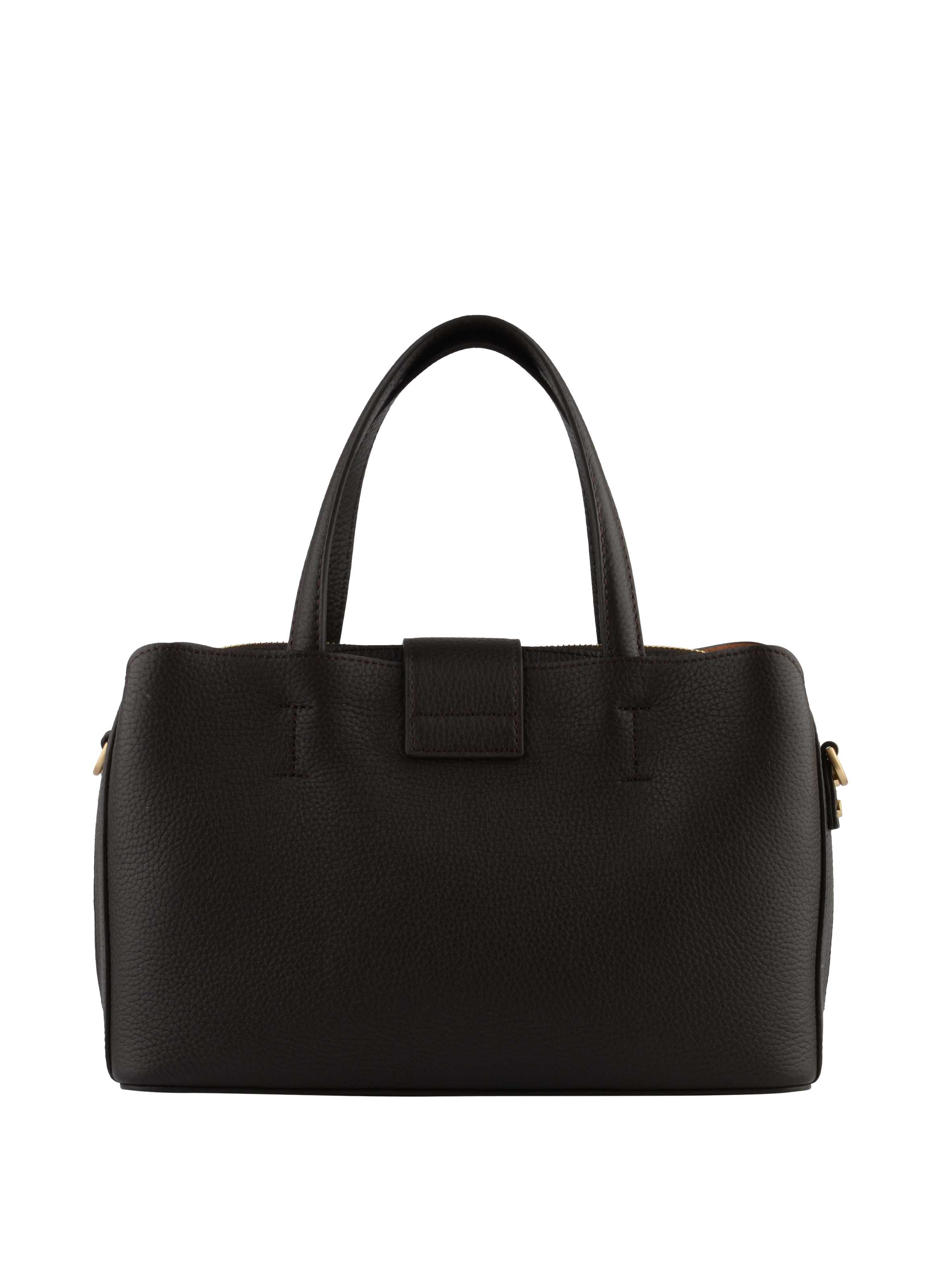 Calfskin leather handbag POURCHET Brown