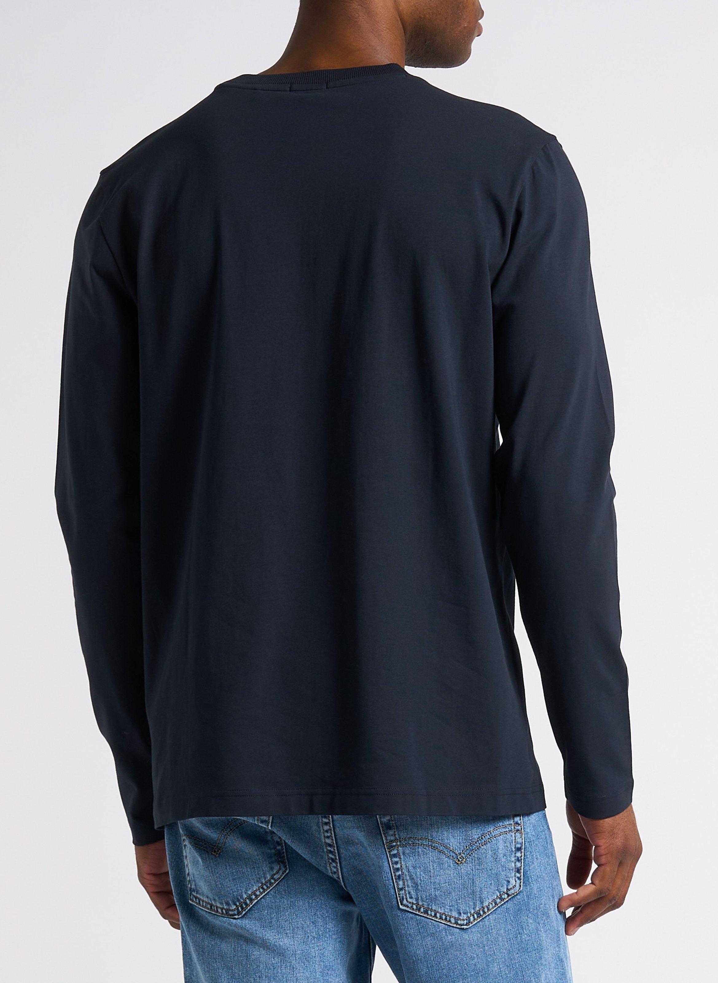 Straight screen-printed round-neck T-shirt BOSS Blue