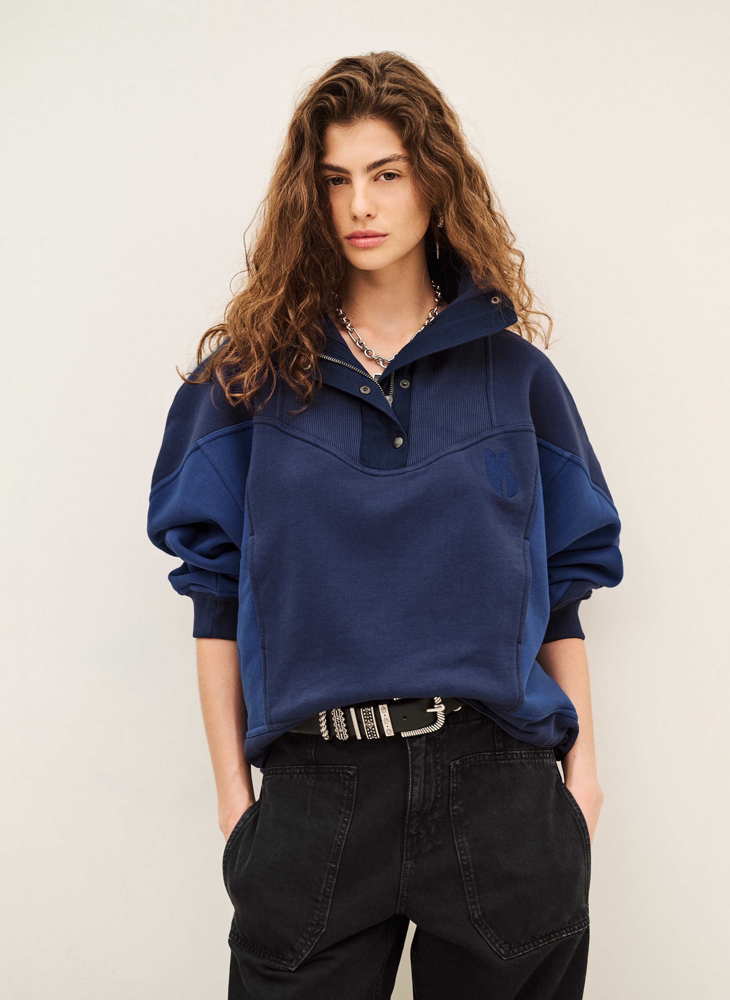 Loose-fit high-neck buttoned sweater BA&SH