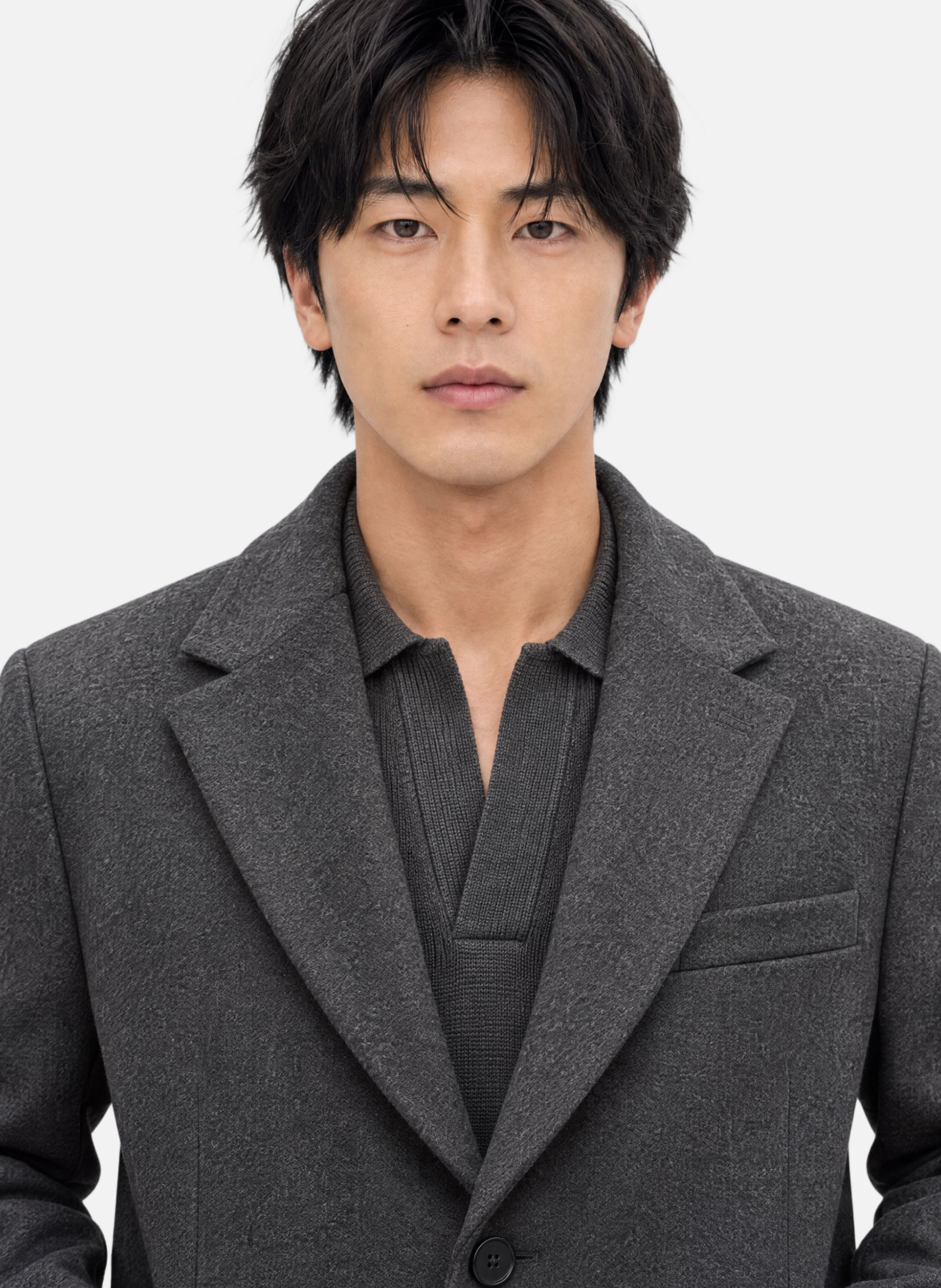 Notched-collar coat THE KOOPLES Grey