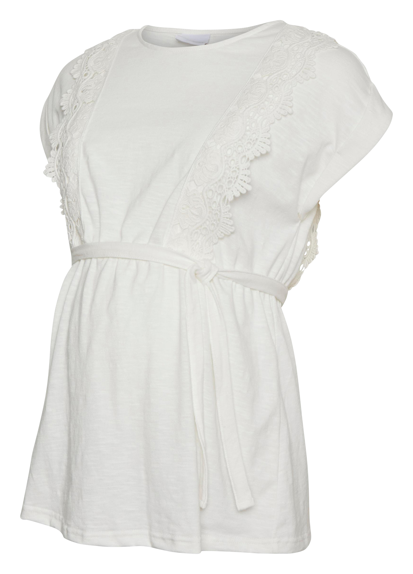 Top ceinturé de grossesse et d'allaitement MAMALICIOUS Blanc