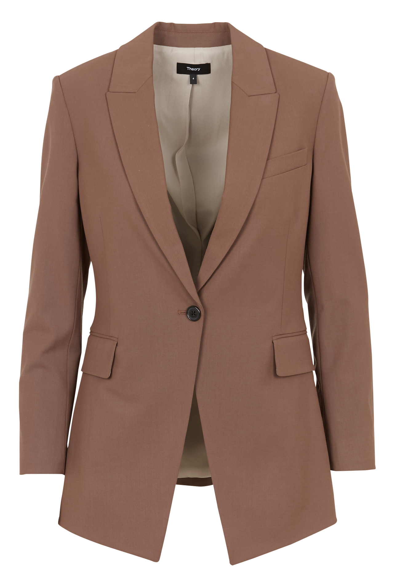 Wool blazer with tailored collar THEORY Brown