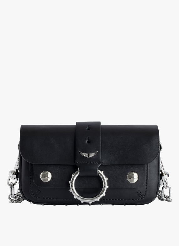 Bolso Pequeno Al Hombro De Piel Zadig Voltaire X Kate Moss Noir Silver Zadig voltaire Mujer LWBA00017 002 NOIR SILVER Place des Tendances Espana