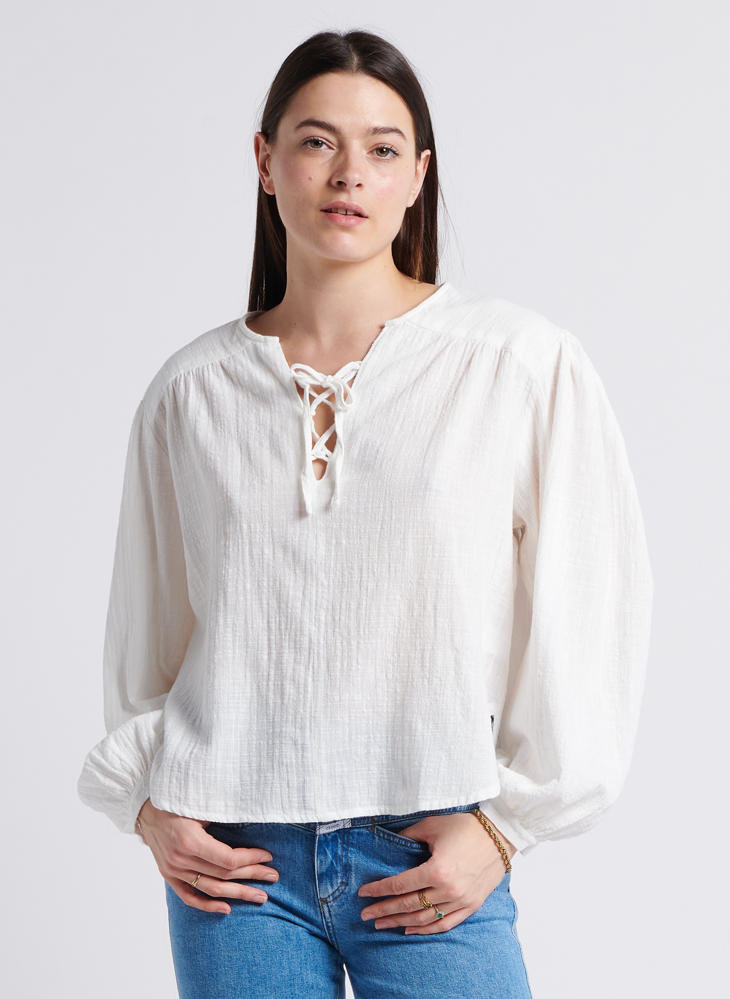 Blouse ample en coton THE NEW SOCIETY Blanc