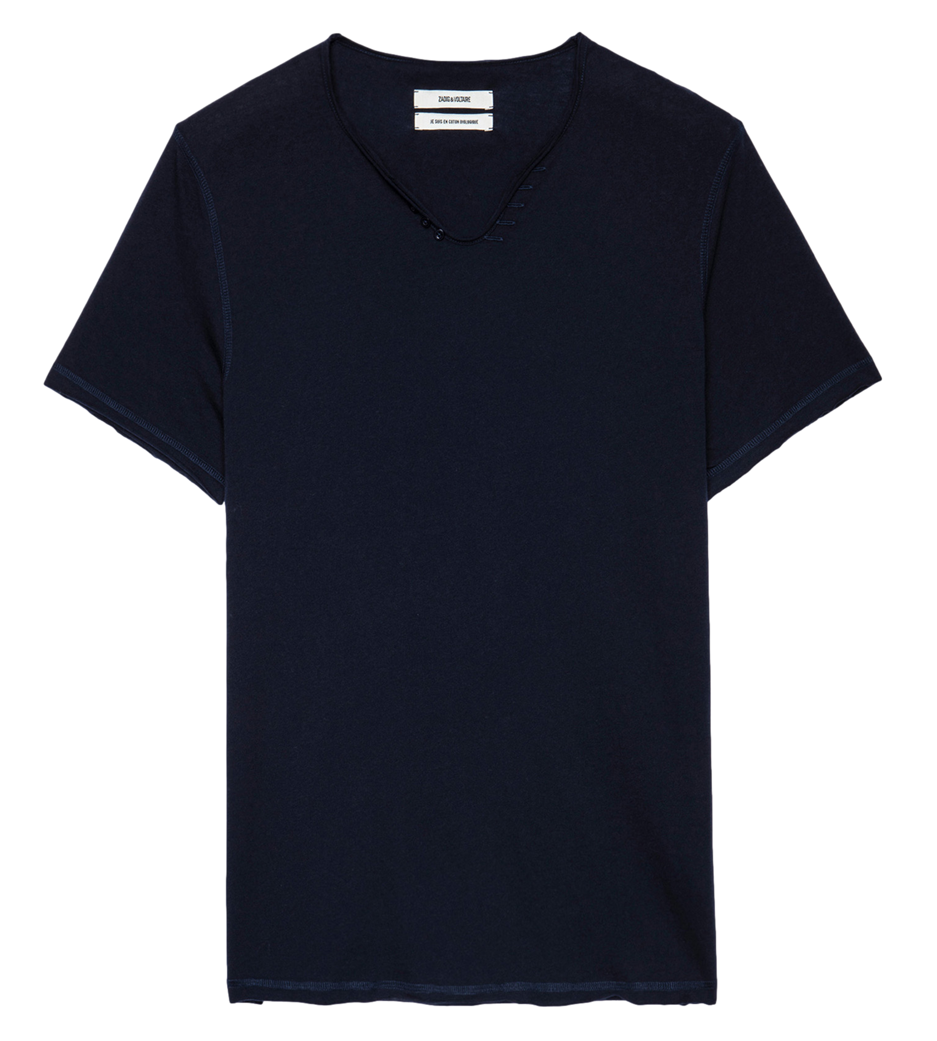 Henley-T-Shirt aus Baumwolle, Regular Fit MONASTIR Encre