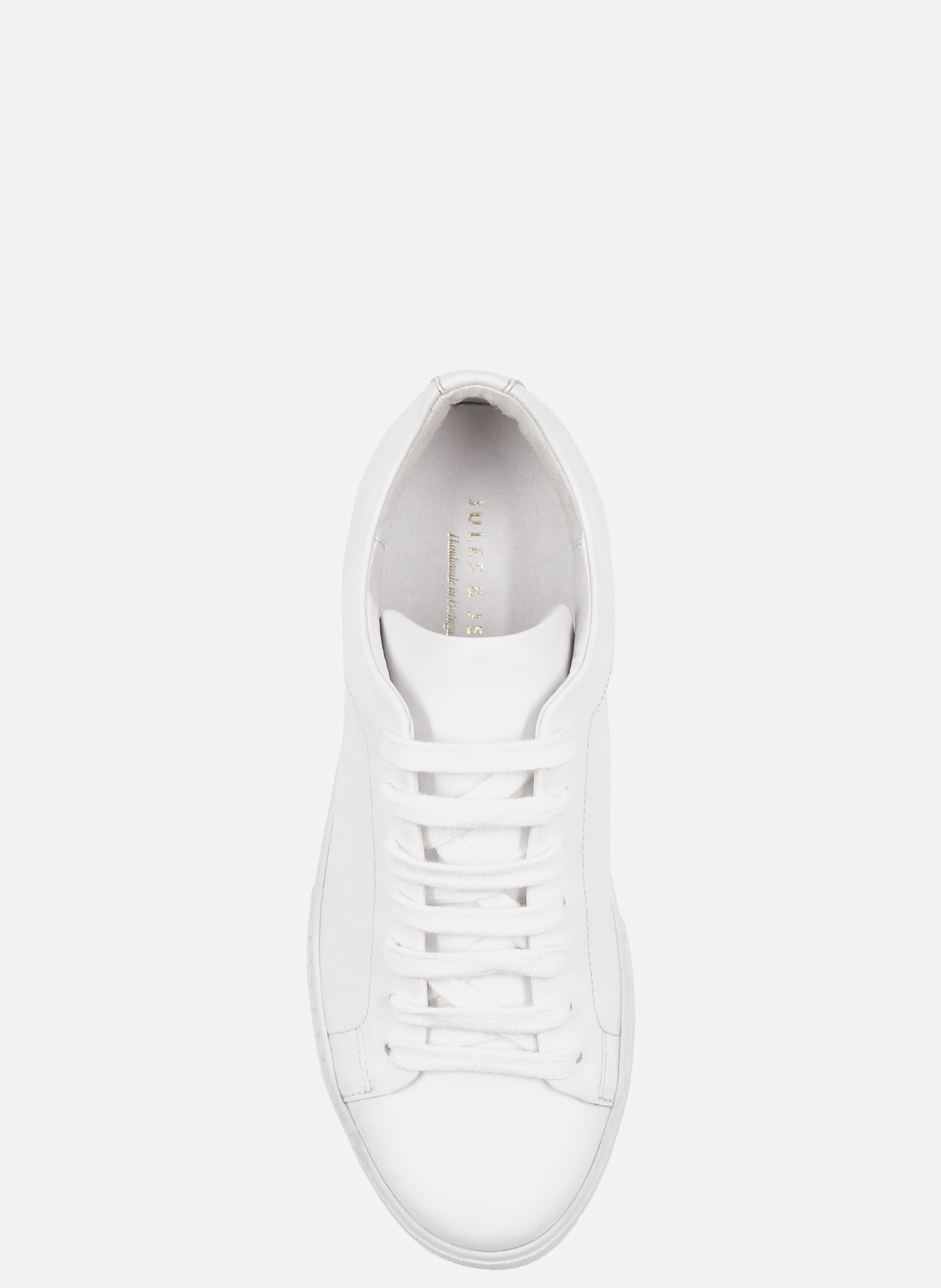 Lace-up leather tennis shoes JULES & JENN White