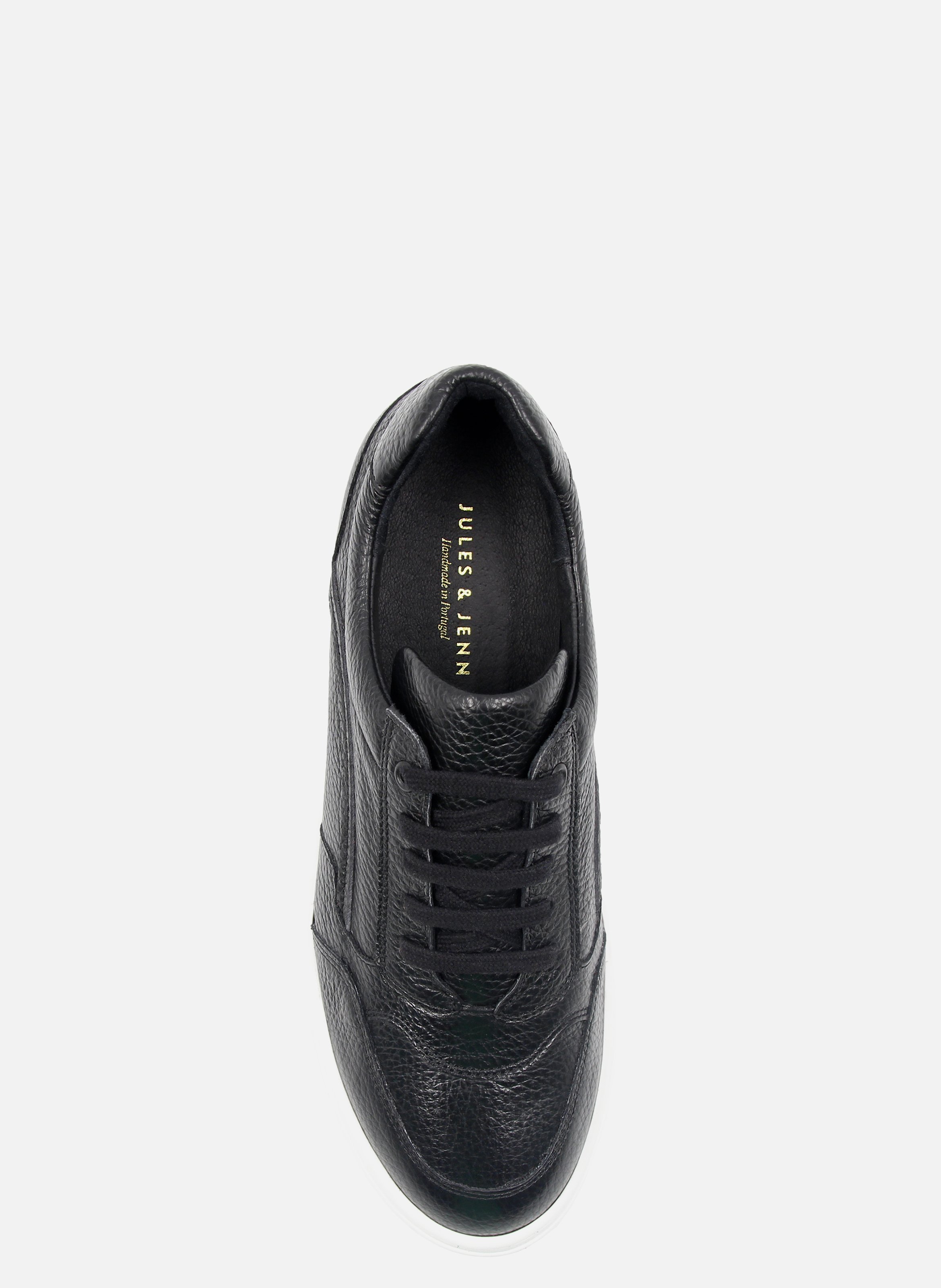 Vintage grained leather sneakers JULES & JENN Black