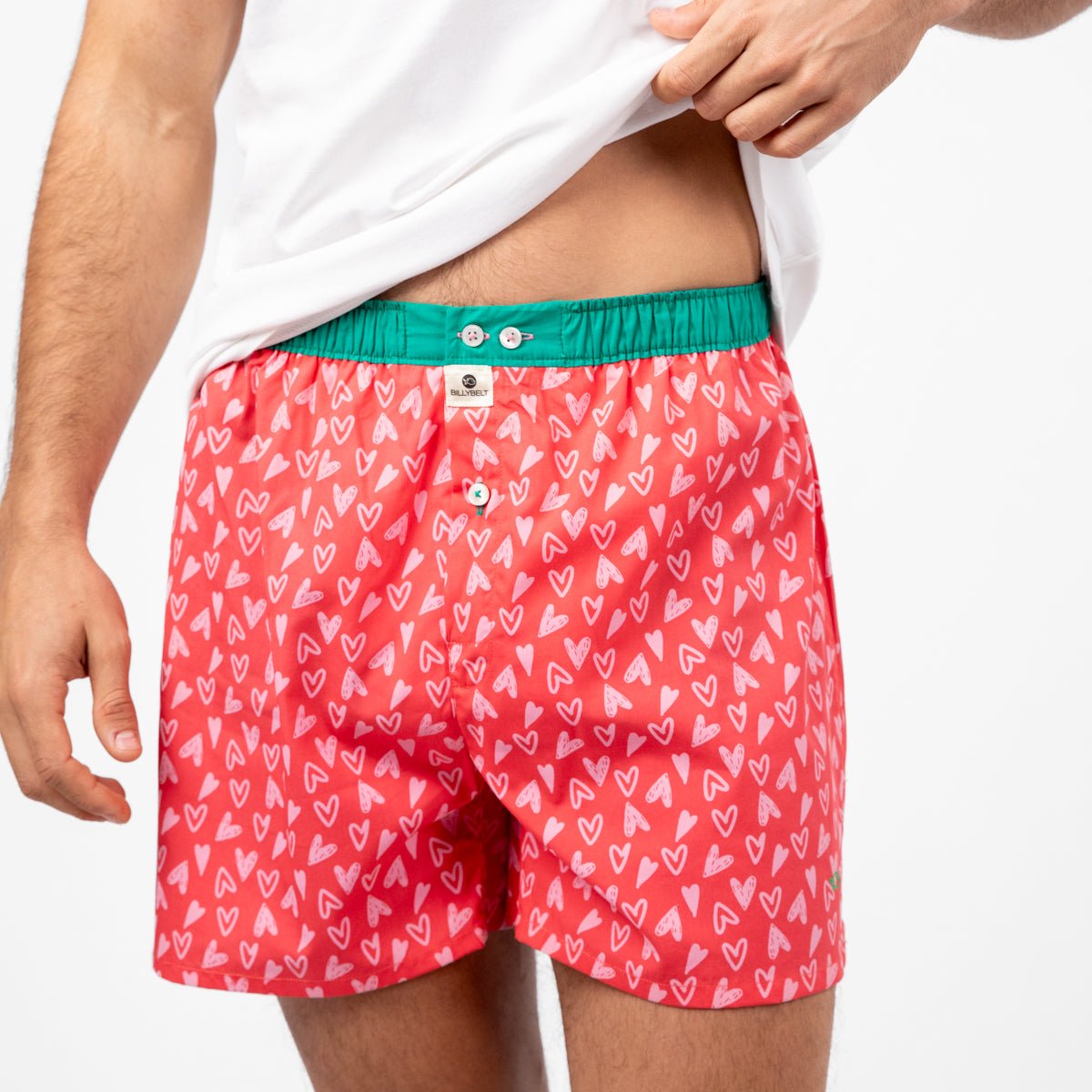 Organic cotton boxer shorts BILLYBELT Red