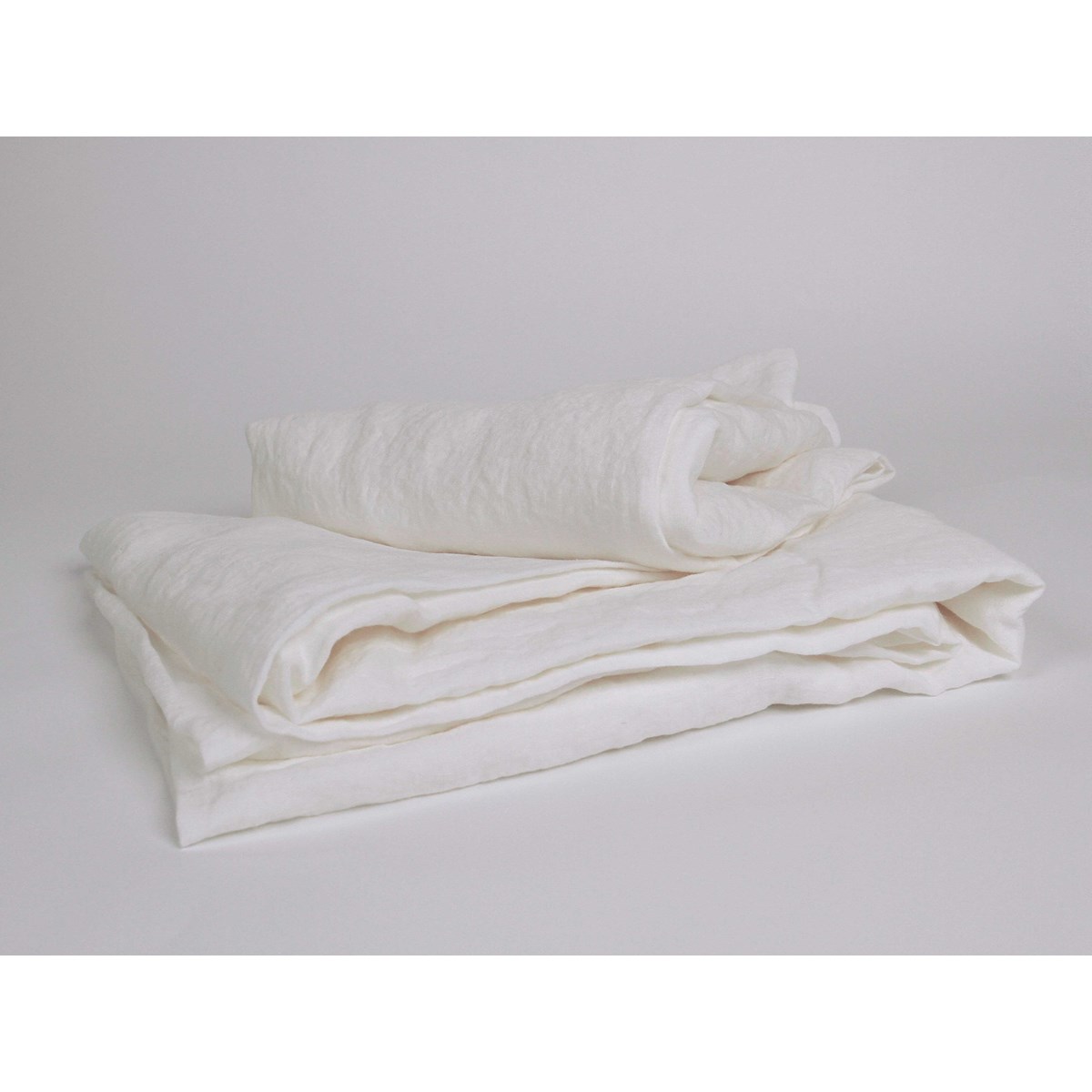 Washed linen fitted sheet TODAY LINGE DE MAISON White