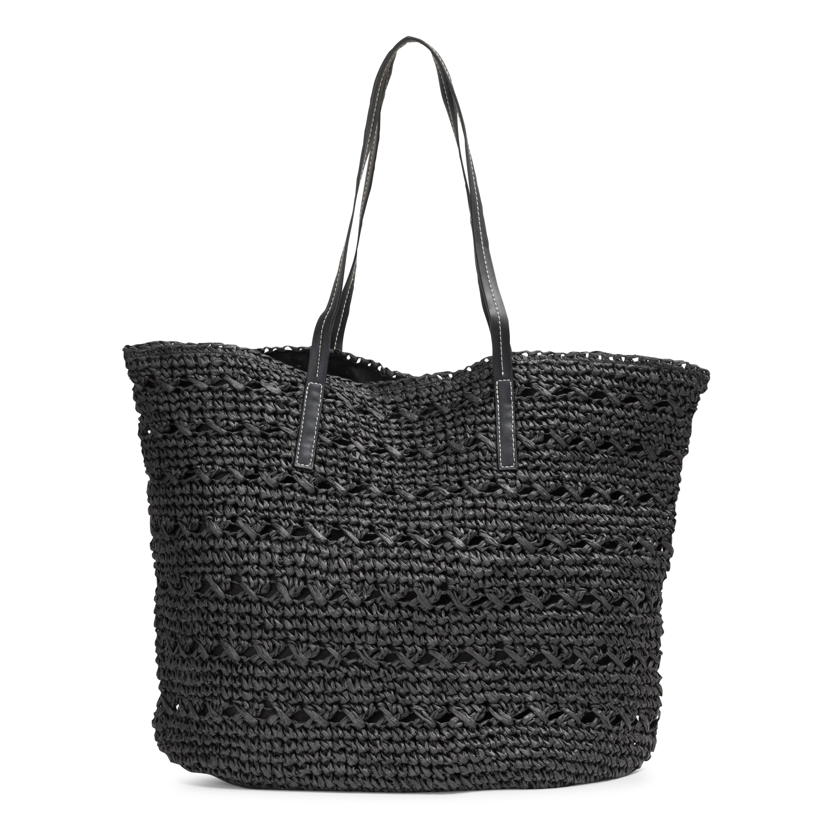 Shopper aus Stroh AU PRINTEMPS PARIS Schwarz