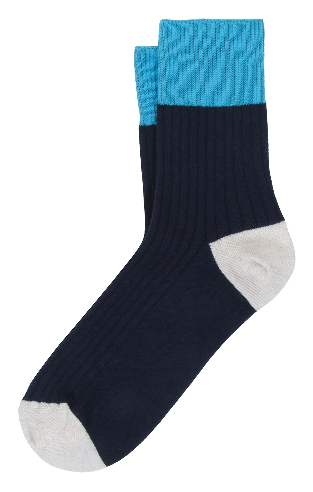Chaussettes mi-hautes bicolores ANT45 Bleu