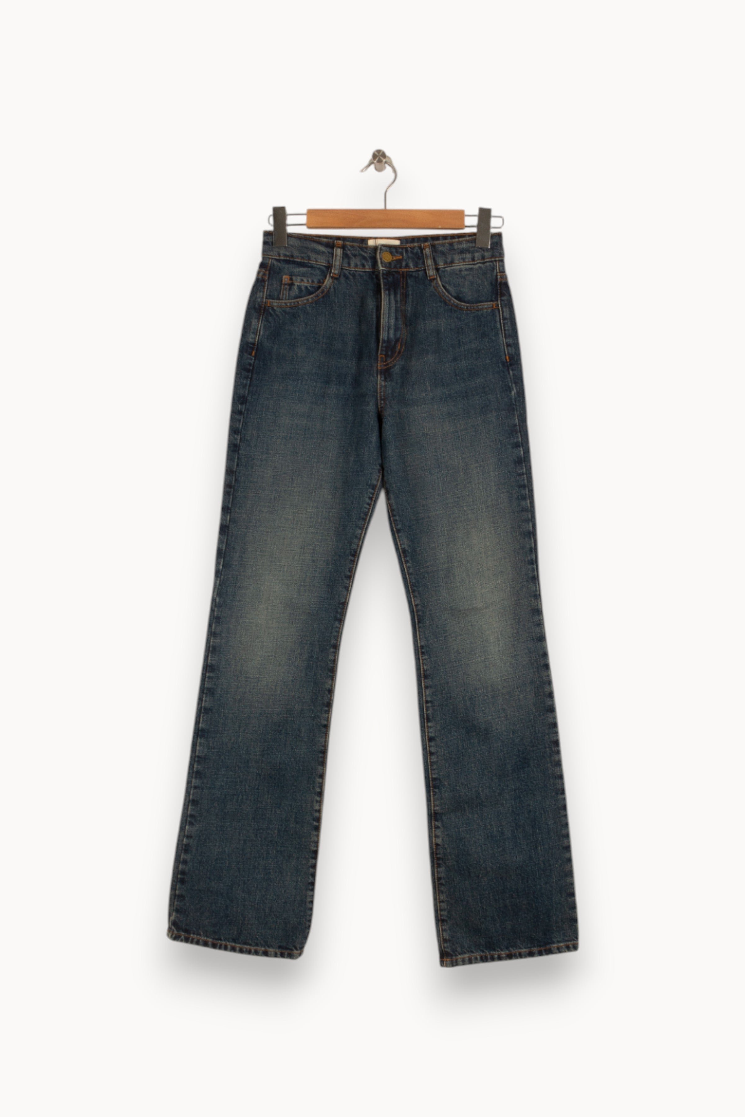Cropped slim jeans with studs SEZANE - Seconde main Blue