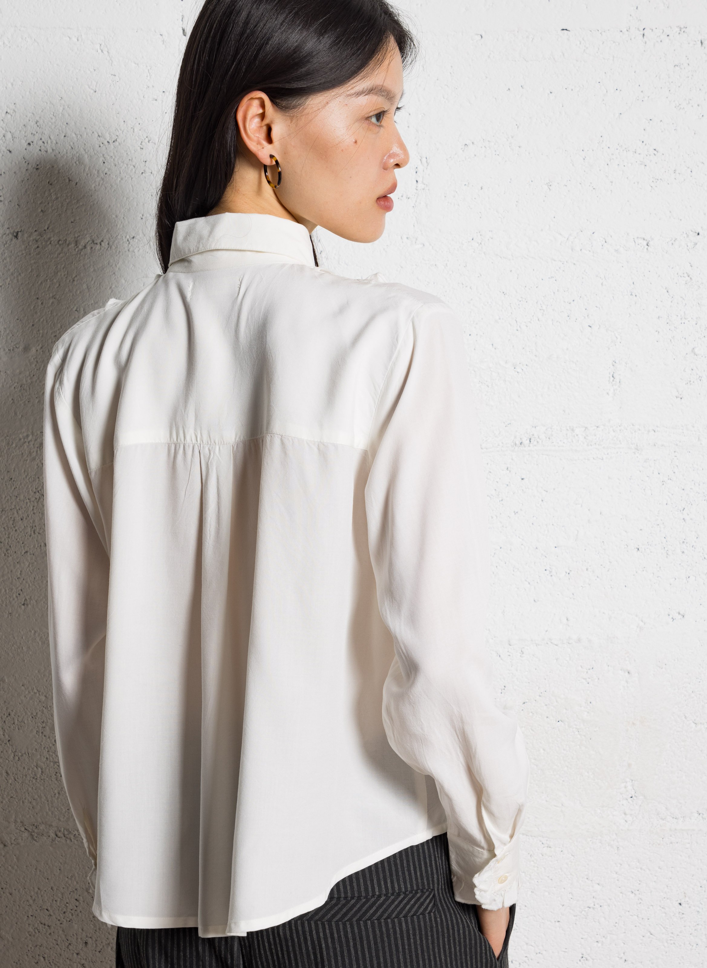 Short embroidered cotton-blend henley dress MAISON HOTEL Beige