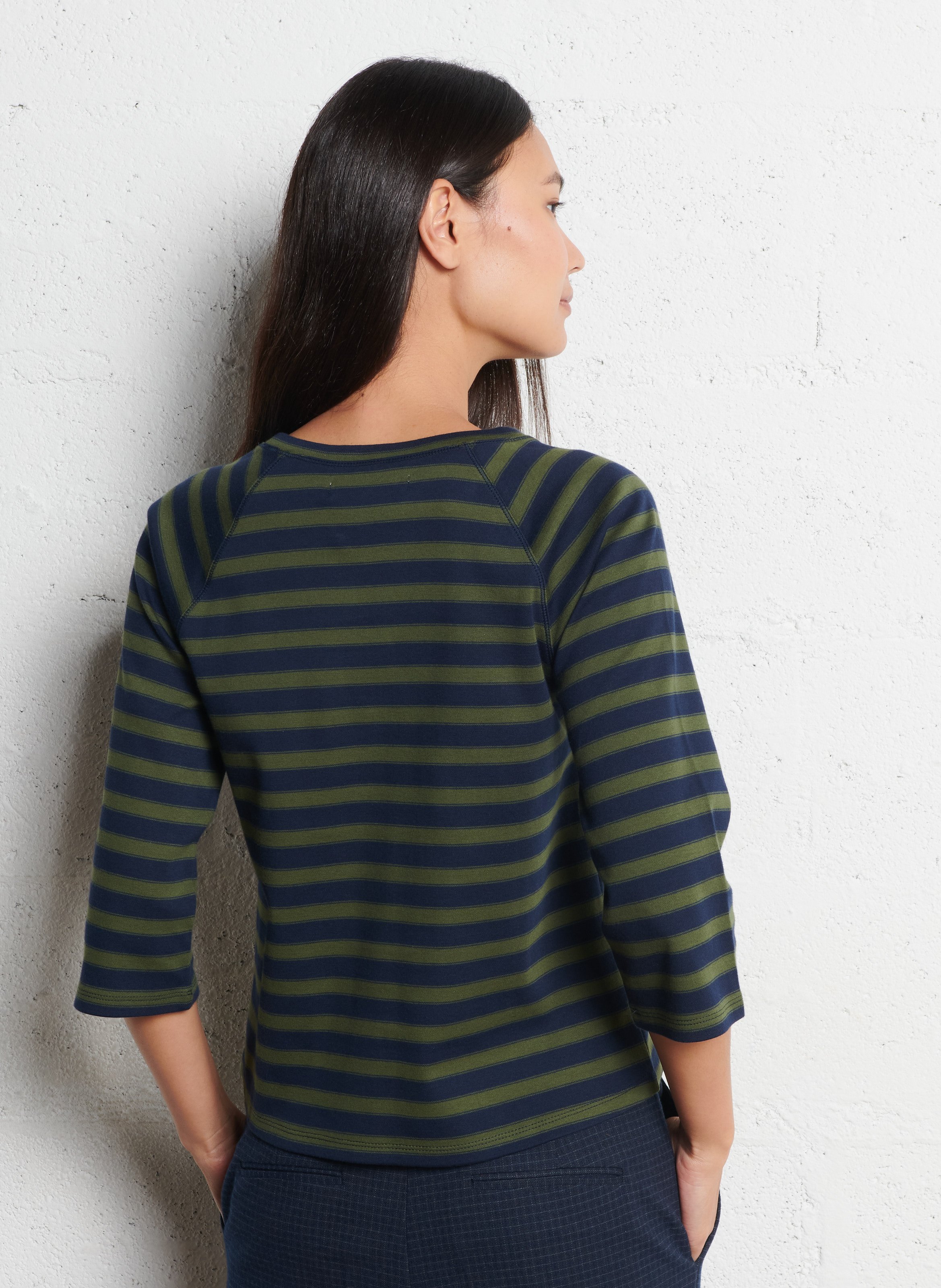 Tee-shirt manches 3/4 rayé NICE THINGS Bleu