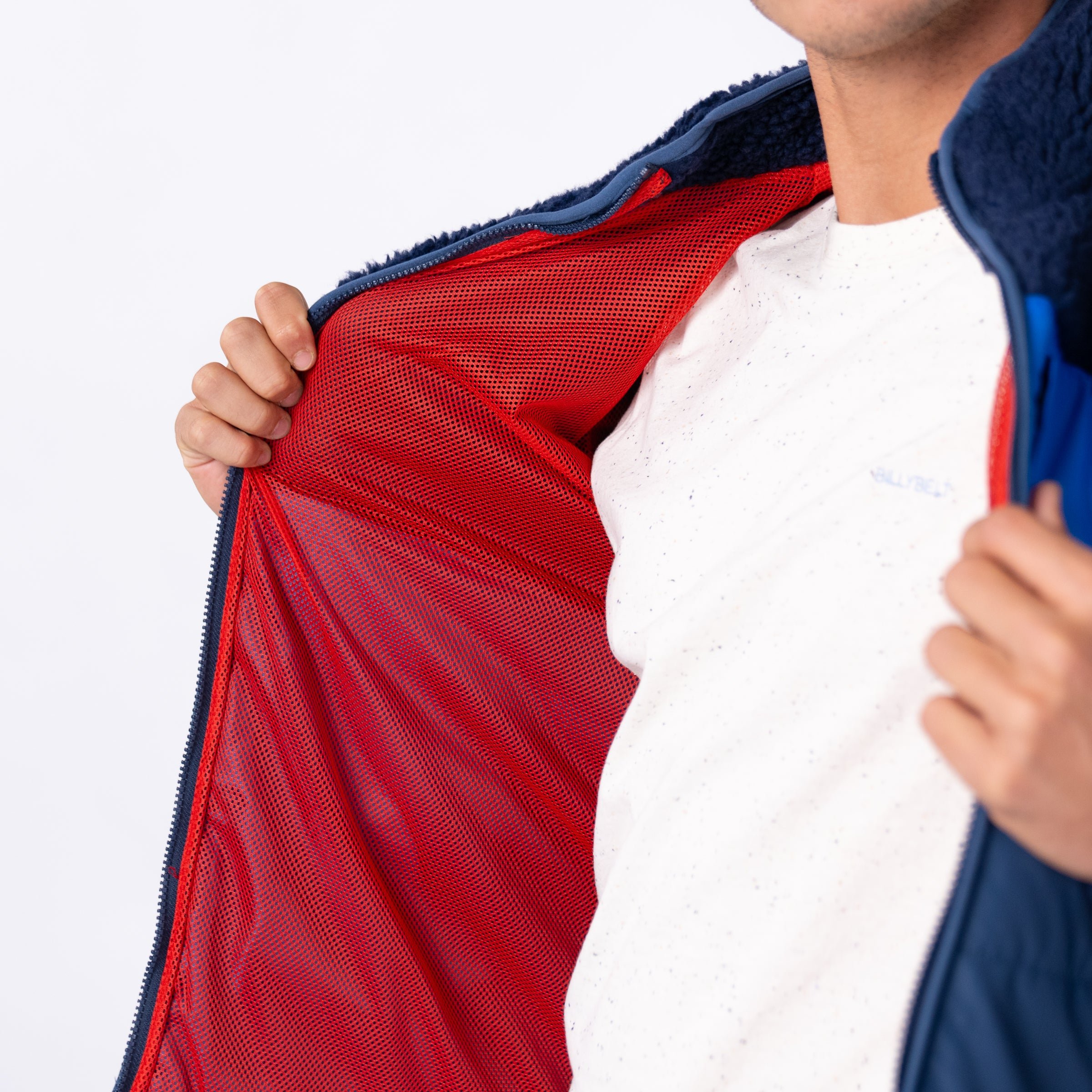 Sherpa bi-material jacket BILLYBELT Blue