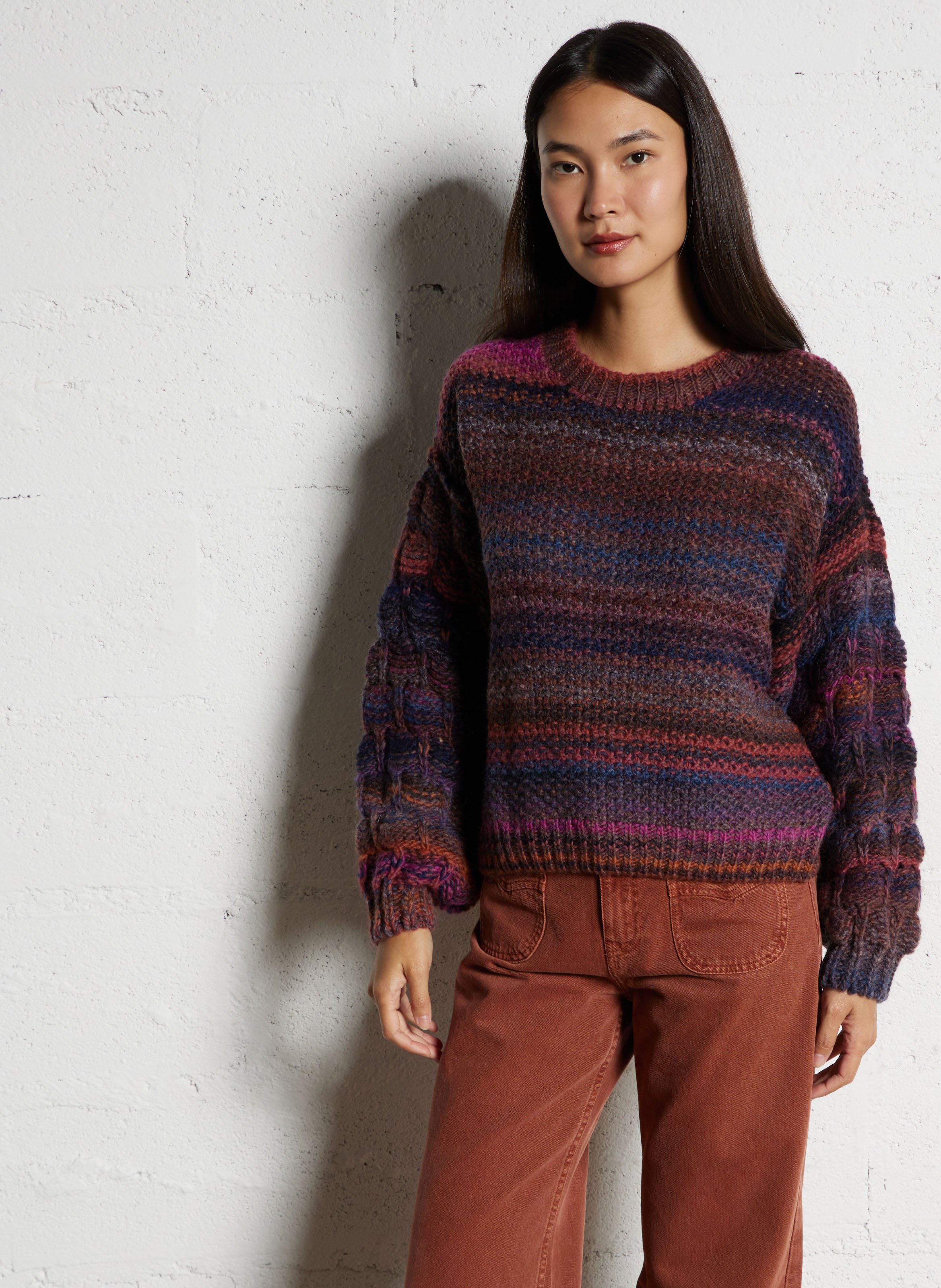 Pull oversize en laine mélangée TINSELS Multicolore