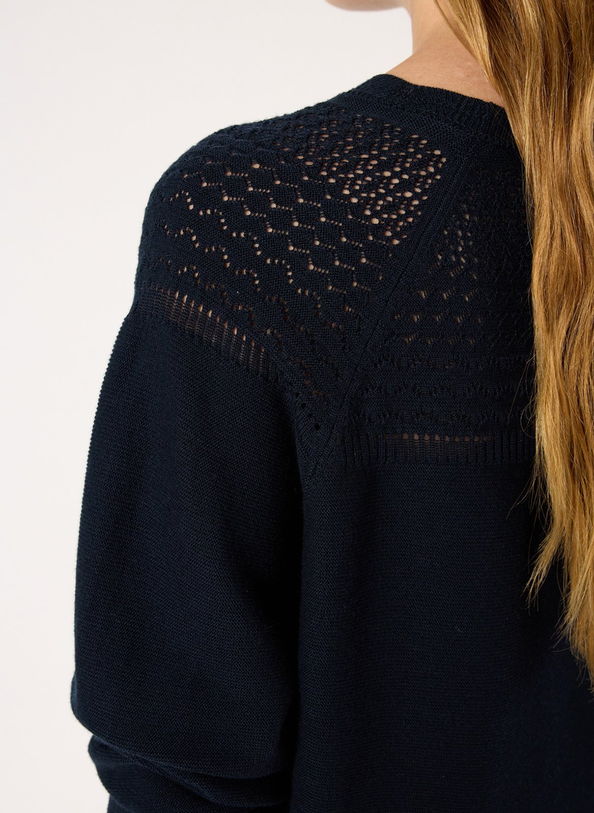 Pull col bateau avec détails ajourés GERARD DAREL Bleu