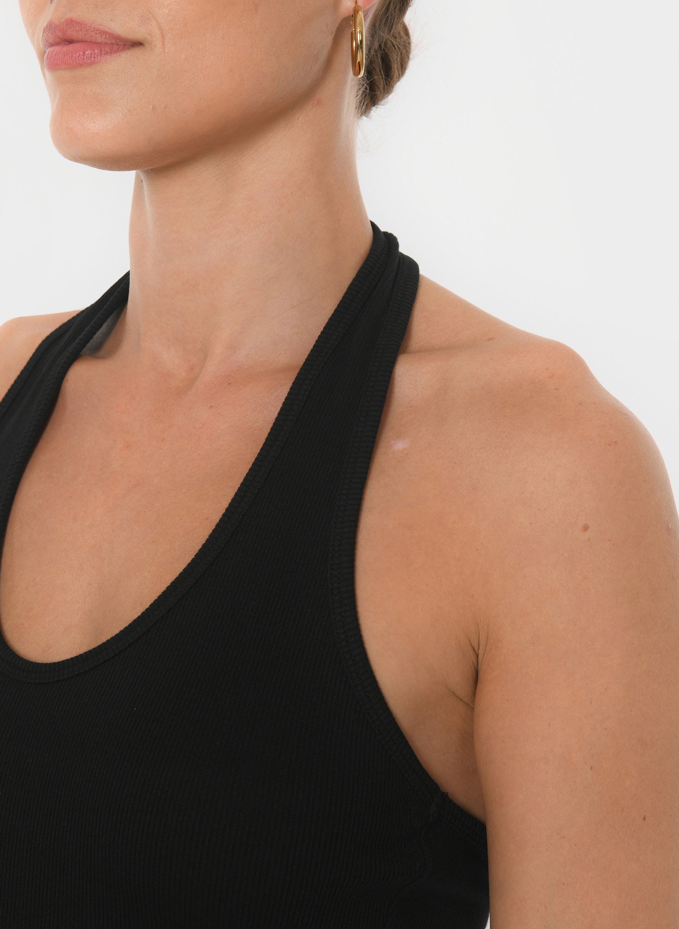 Cotton-blend tank top with round neck KOOKAI Black