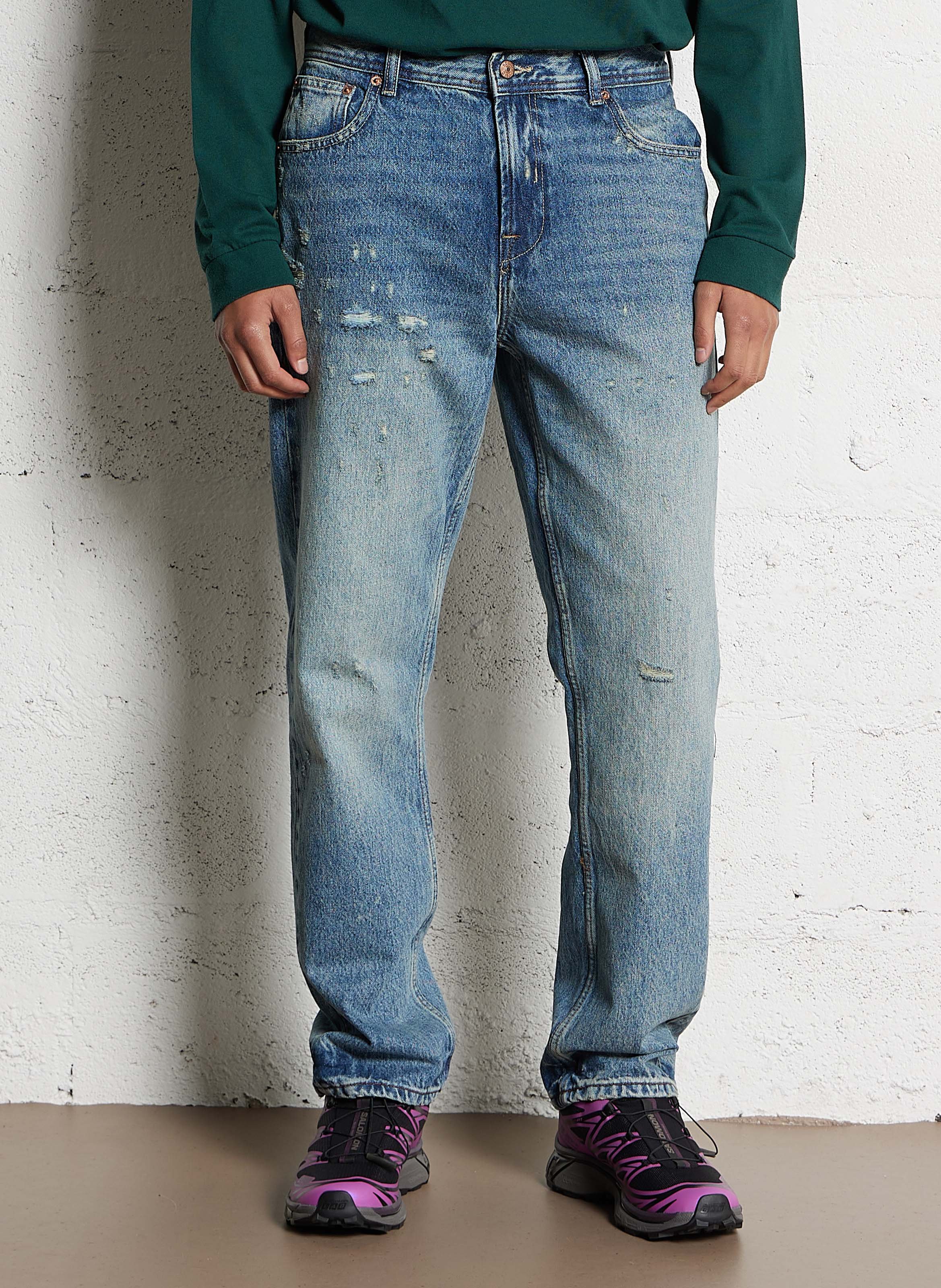 Cotton straight jeans SOLID Multicolored
