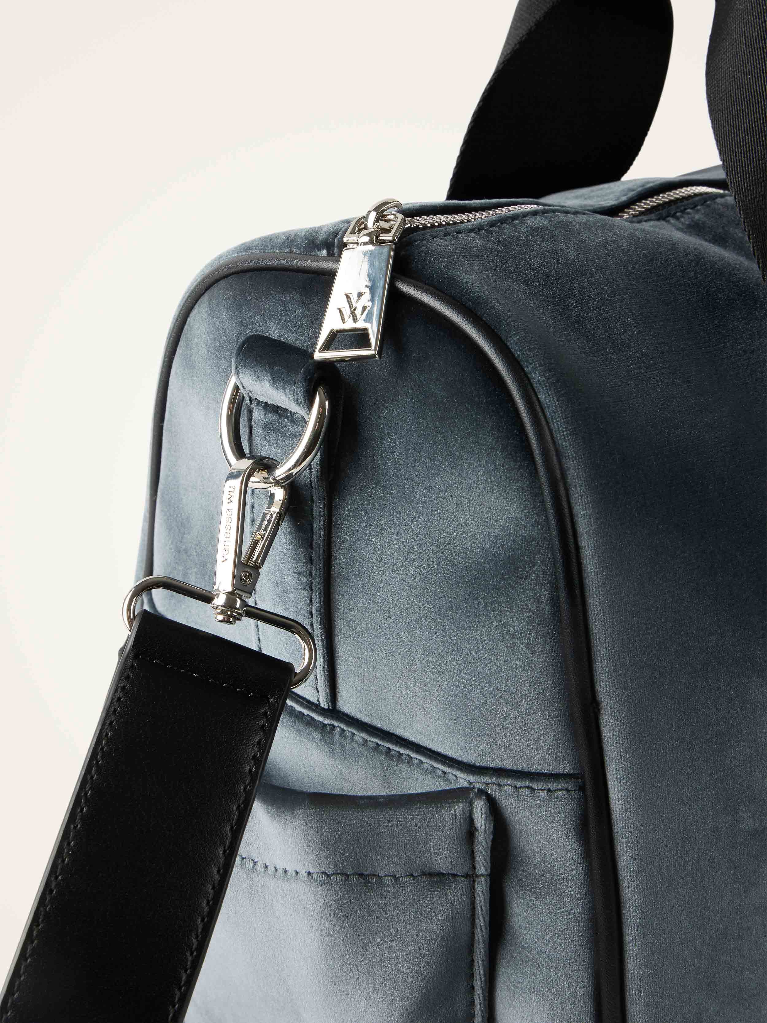 Leopard tweed weekend bag VANESSA WU Blue