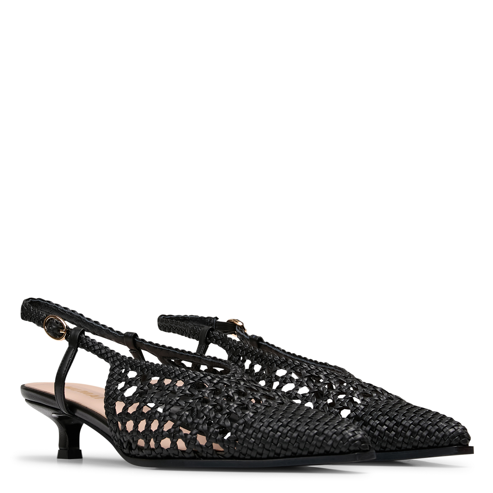 Slingbacks effet cuir tressées MI/MAI Noir