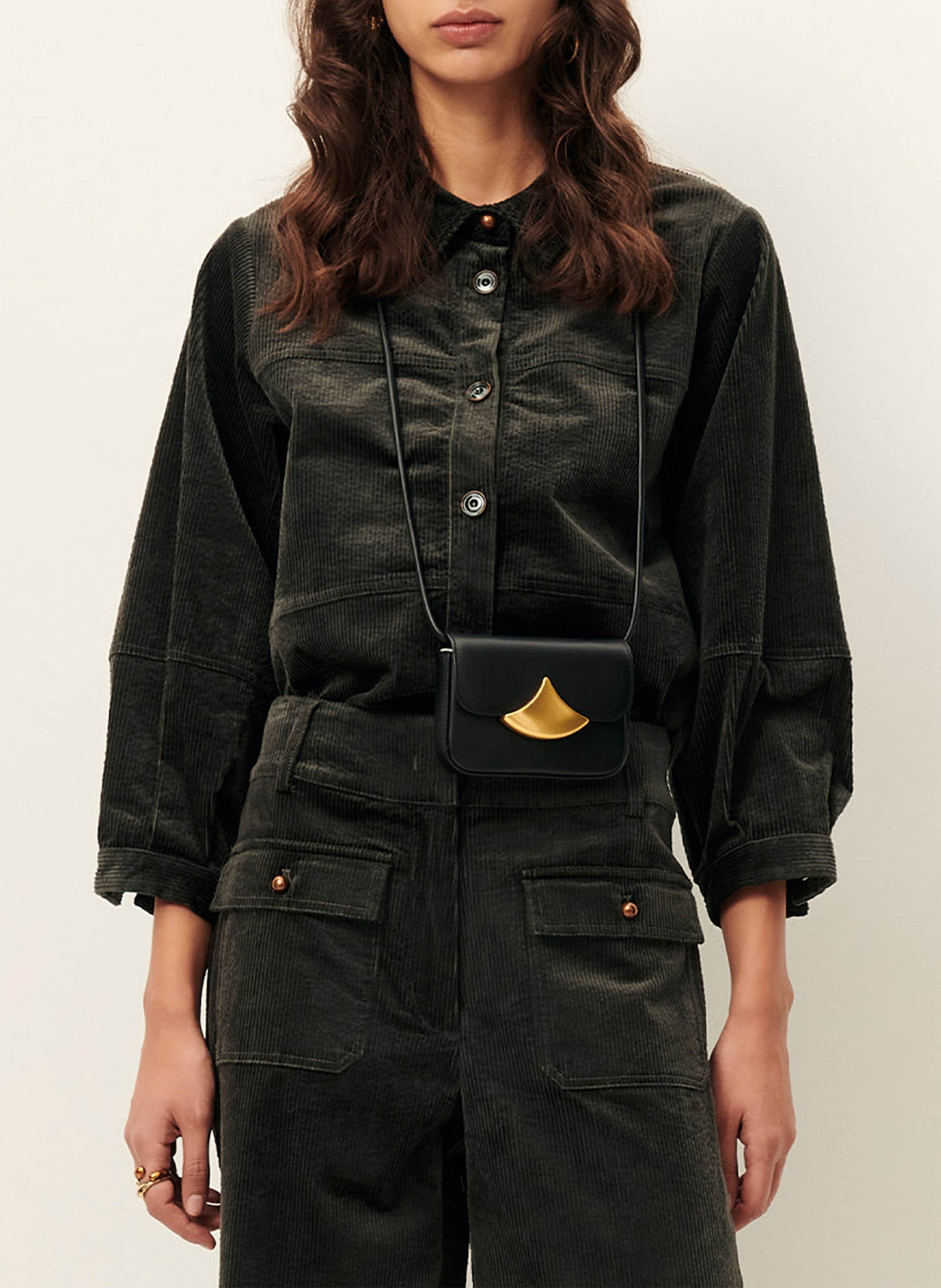 Surchemise ample courte en coton mélangé SESSUN Bleu