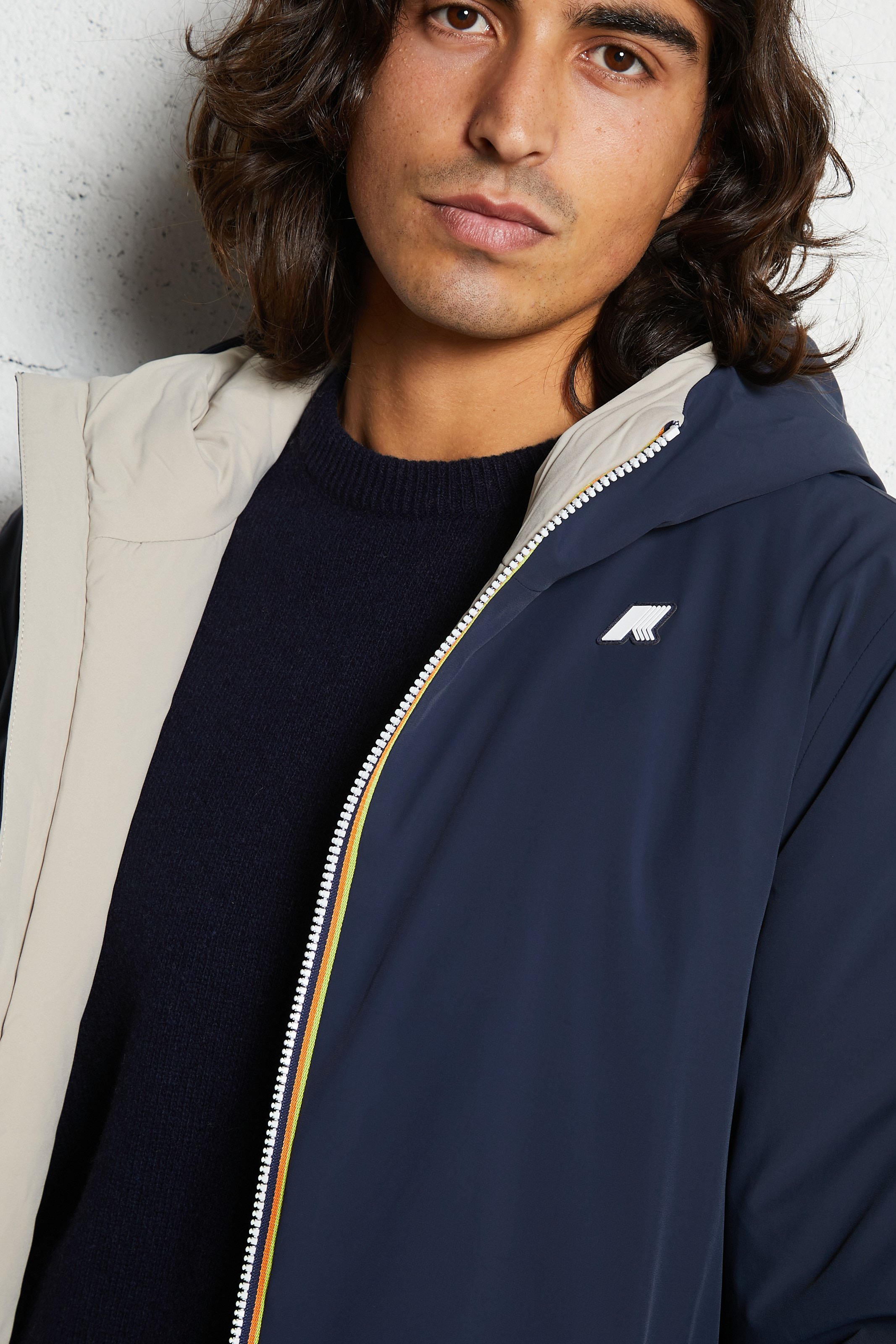 Coupe-vent droit col montant K-WAY Bleu