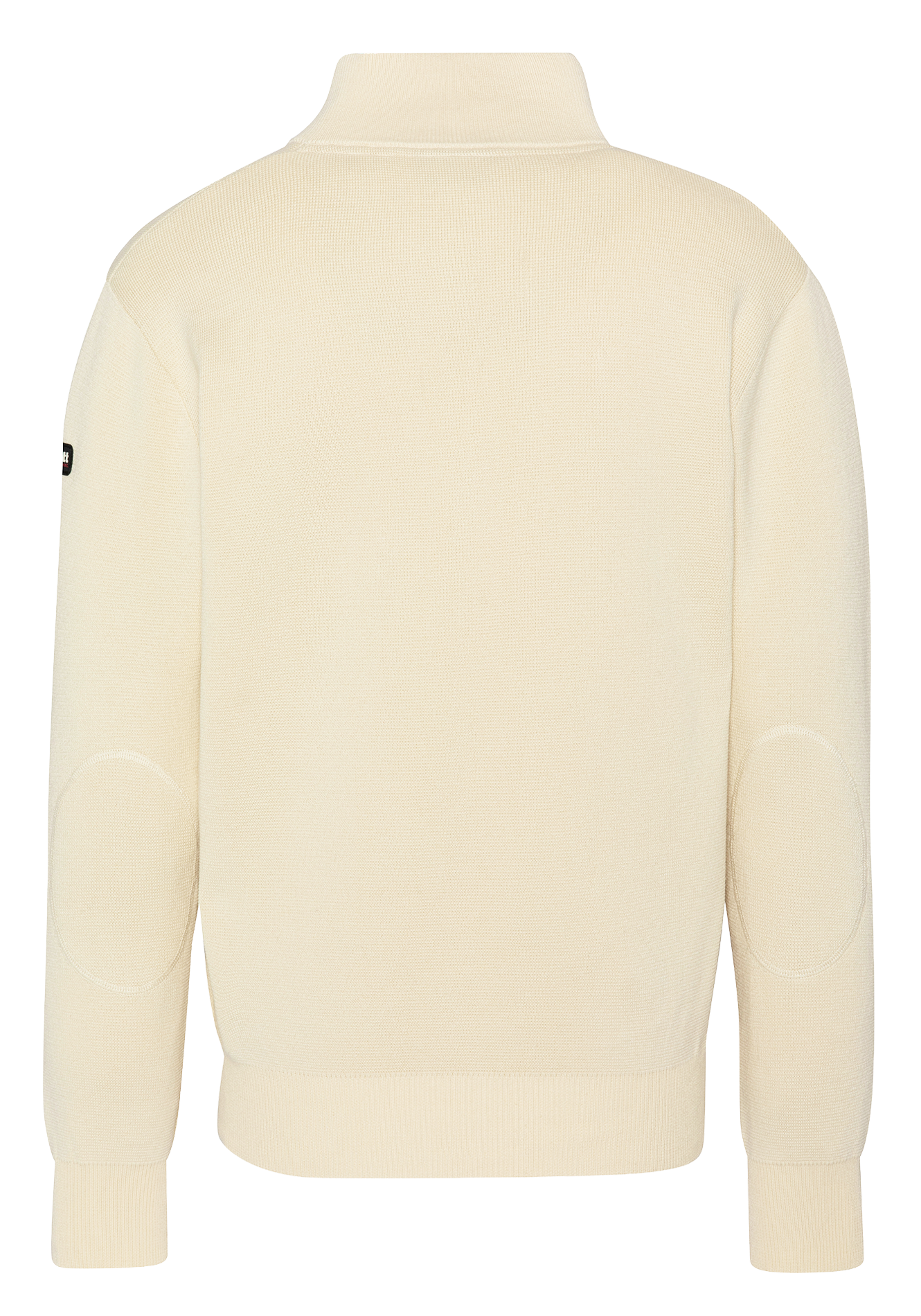 Straight cotton sweater with zip-up high neck SCHOTT White