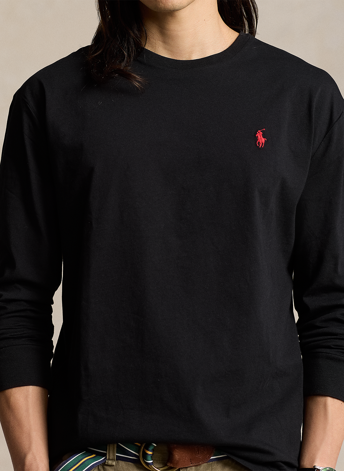 T-shirt col rond en coton POLO RALPH LAUREN Noir