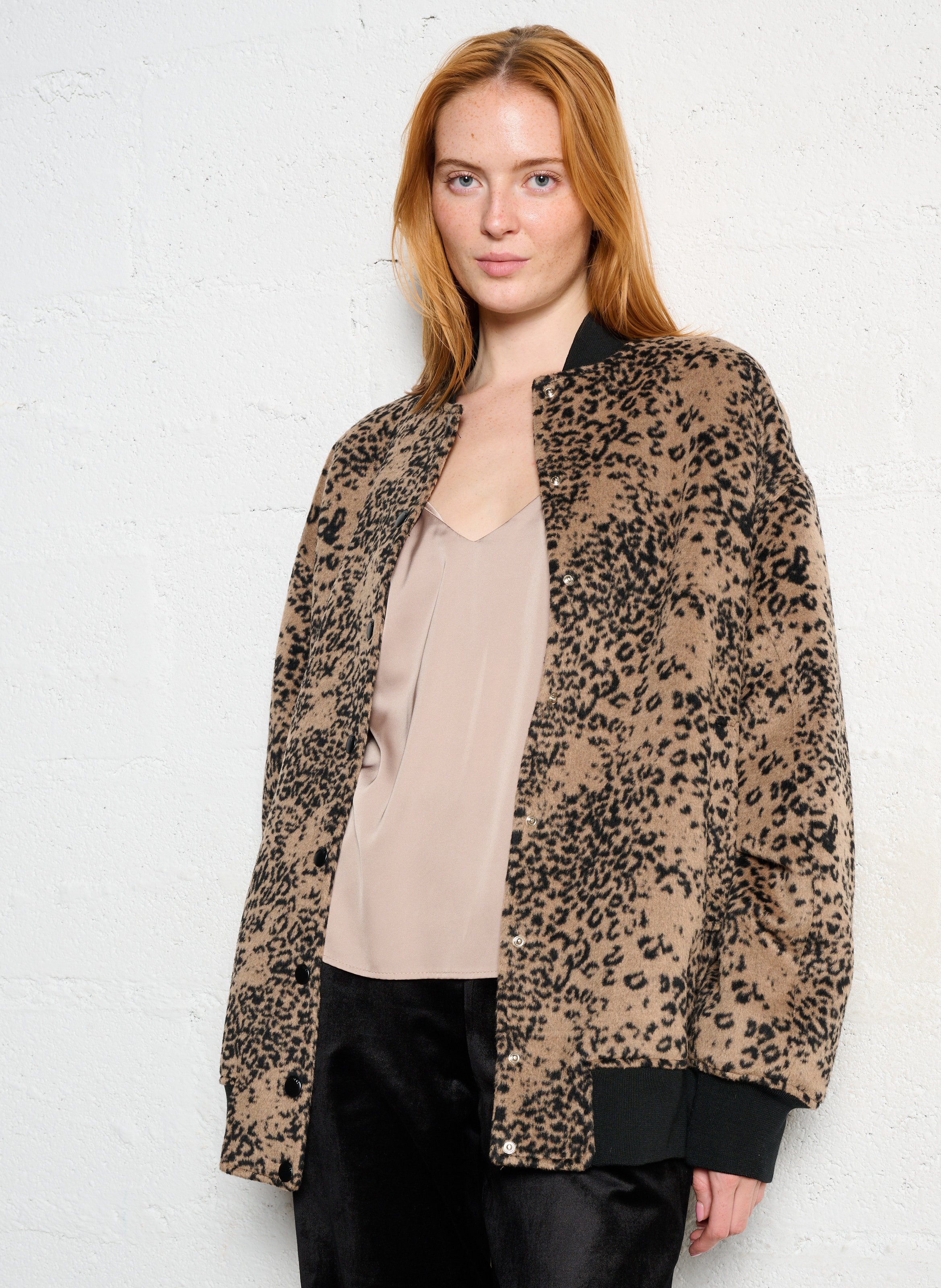 Blouson oversize col teddy imprimé IMPERIAL Multicolore