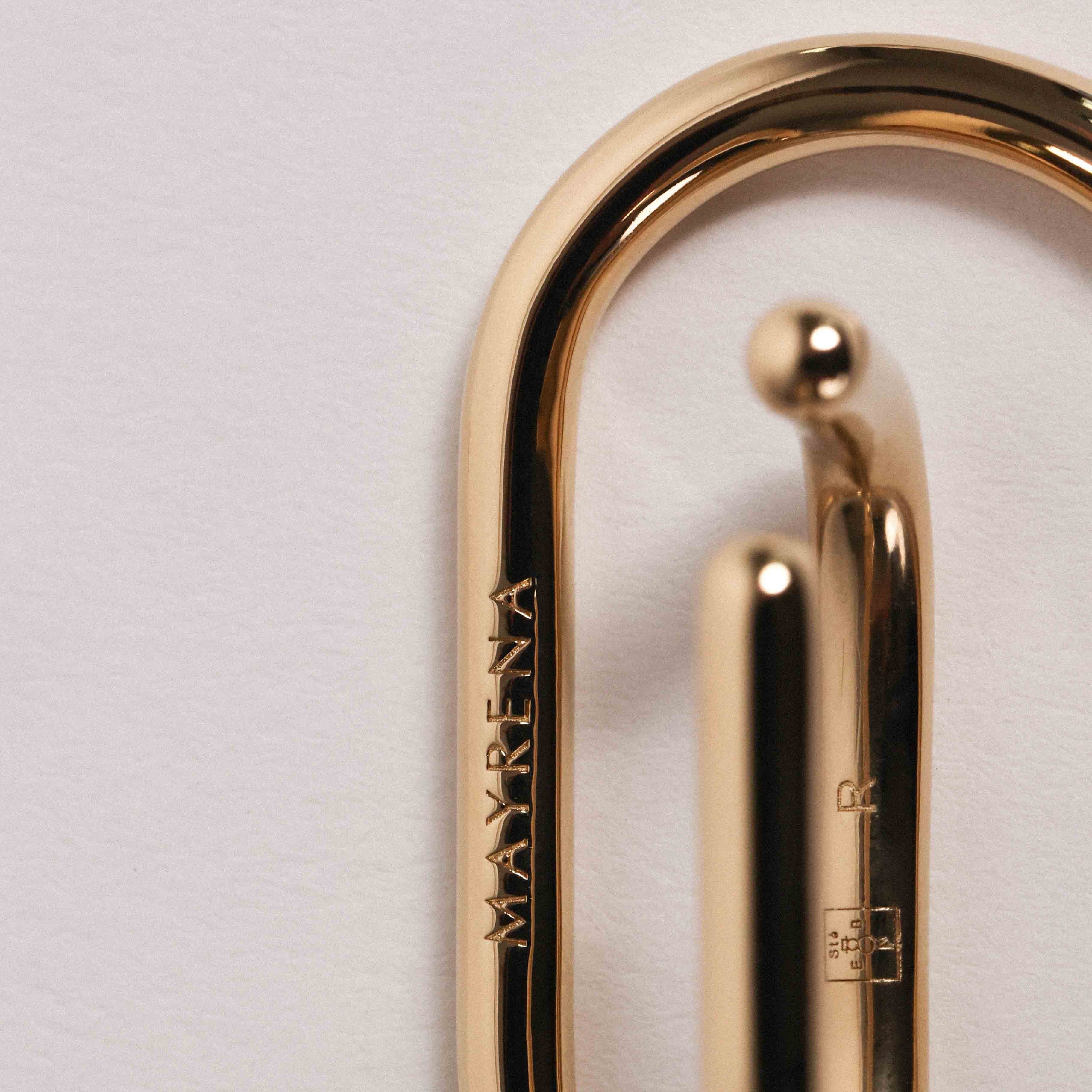 Earcuff droit ajustable, plaqué or MAYRENA Doré