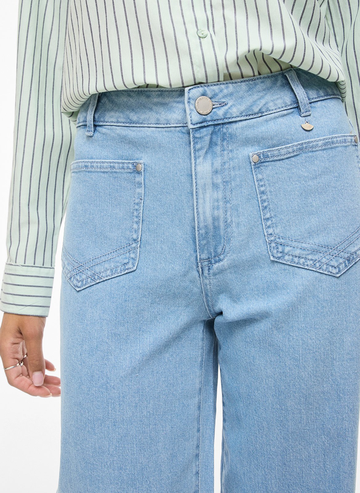 Jean patte d'eph en coton mélangé VILA Bleu