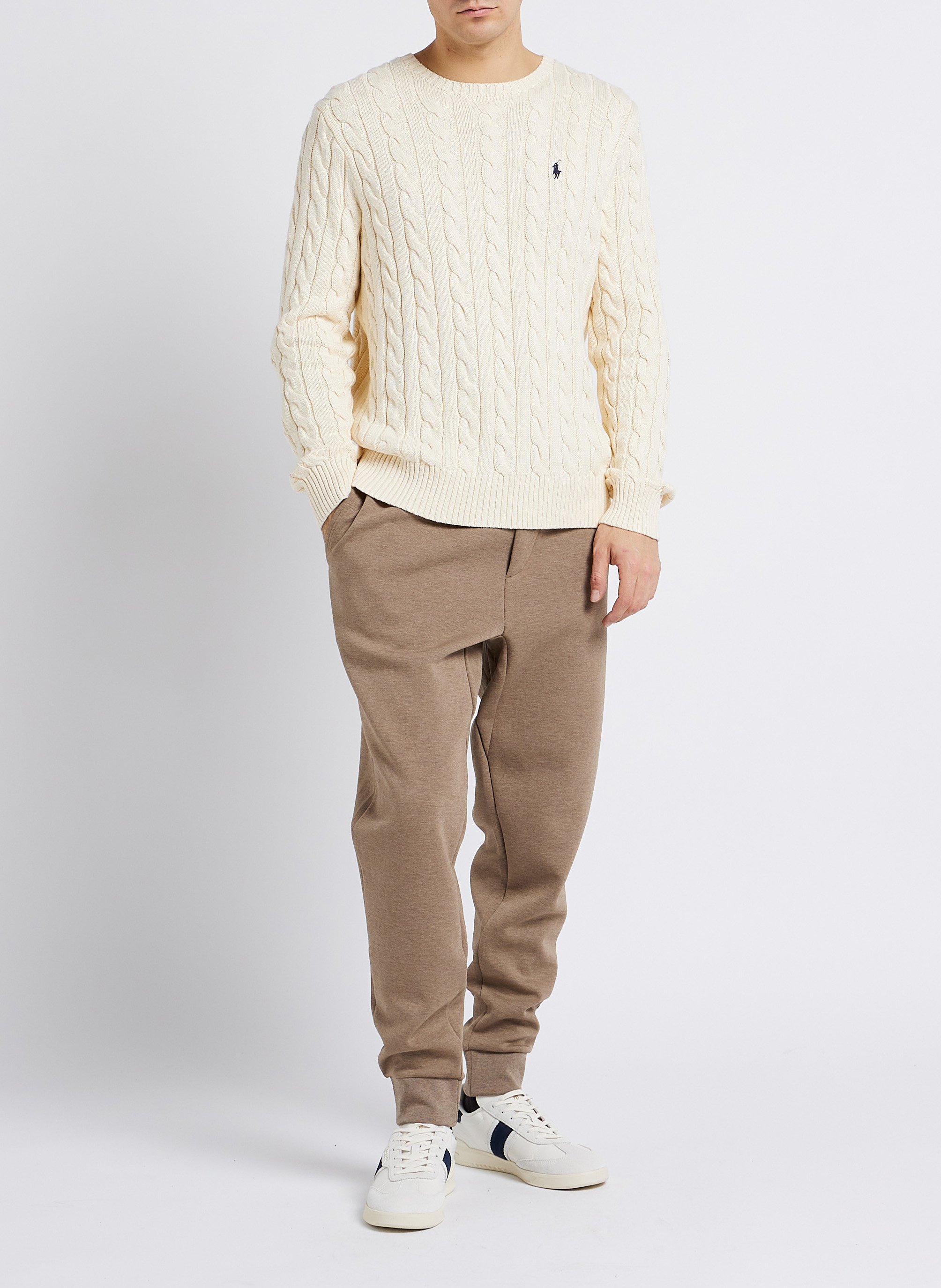 Pull col rond regular-fit en coton POLO RALPH LAUREN Beige
