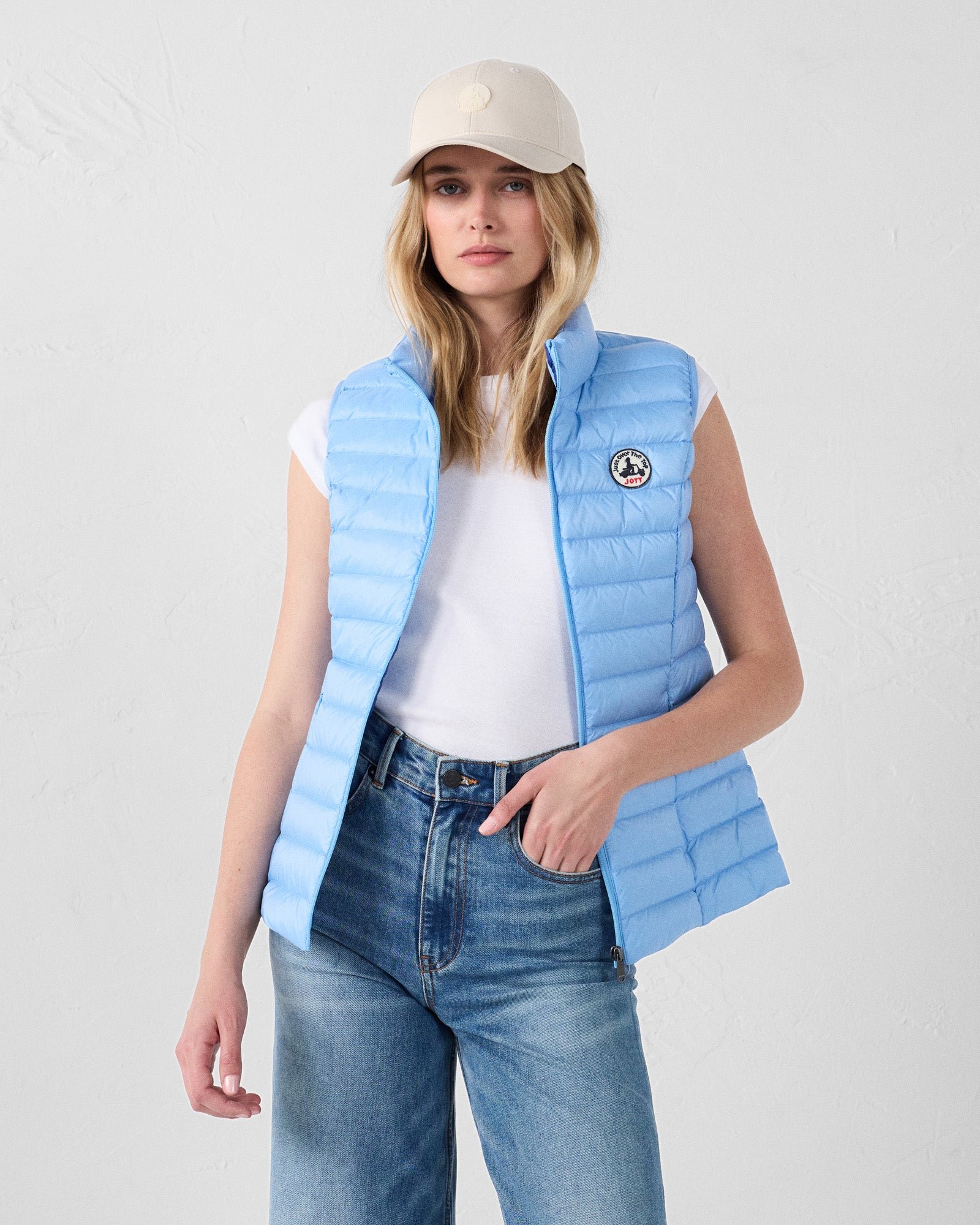 Sleeveless lightweight down vest seda JOTT Blue