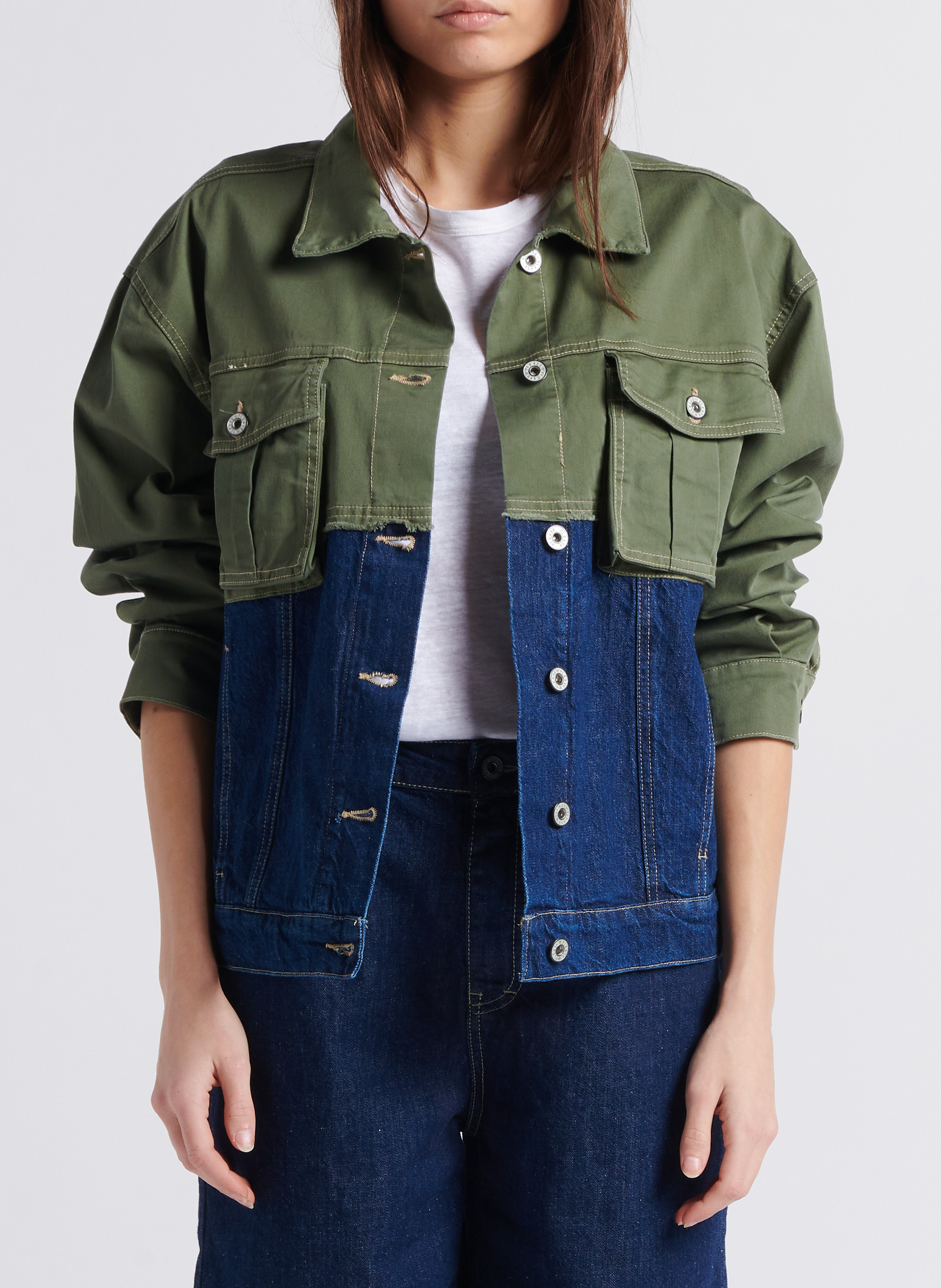 Veste droite col classique  PLEASE Vert