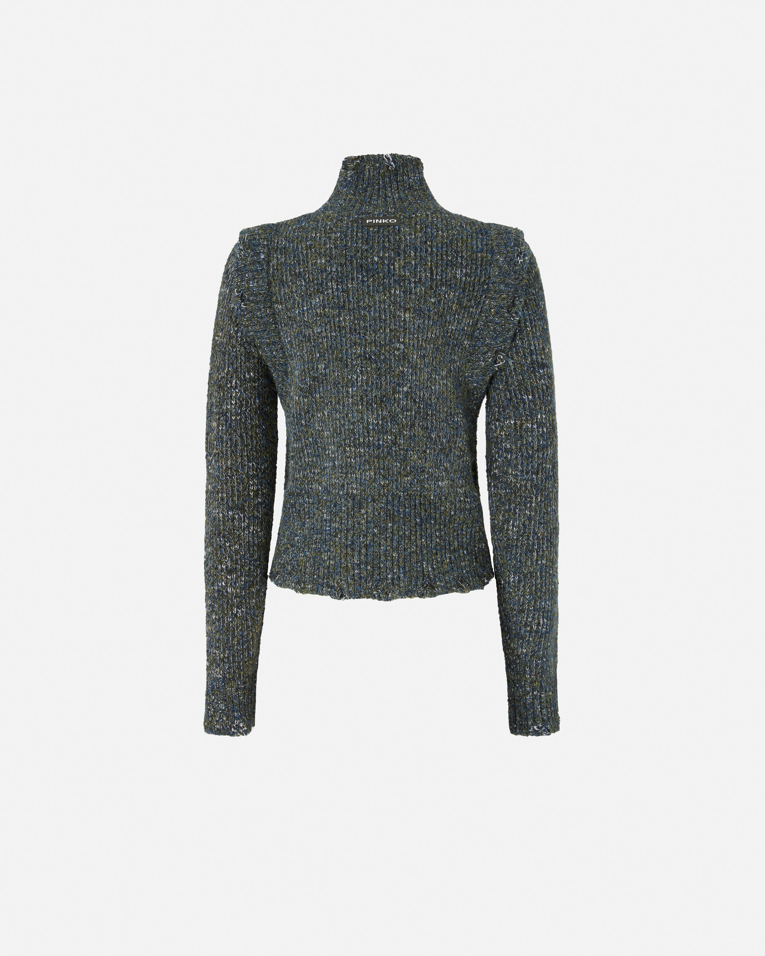 Turtleneck sweater in twisted knit PINKO Multicolored